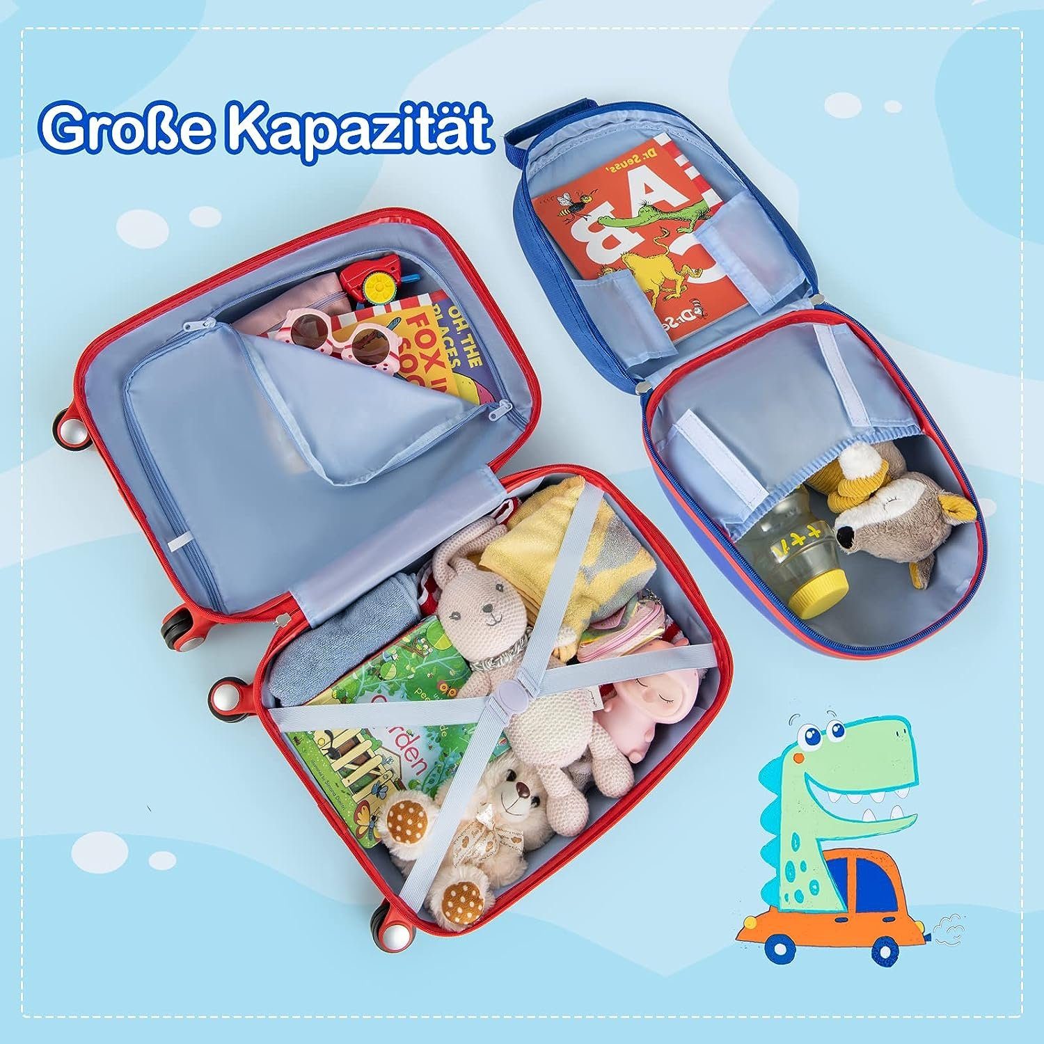 Rollen mit Kids Kinderkoffer Trolley Rucksack, mit KOMFOTTEU