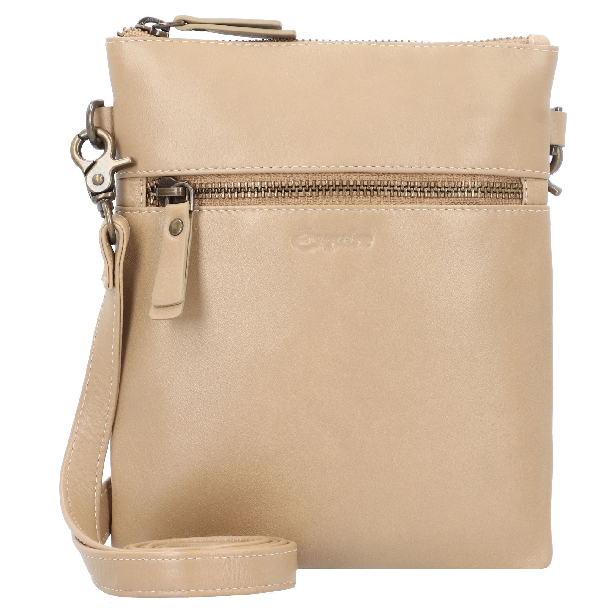 Umhängetasche Esquire taupe Peru, Leder