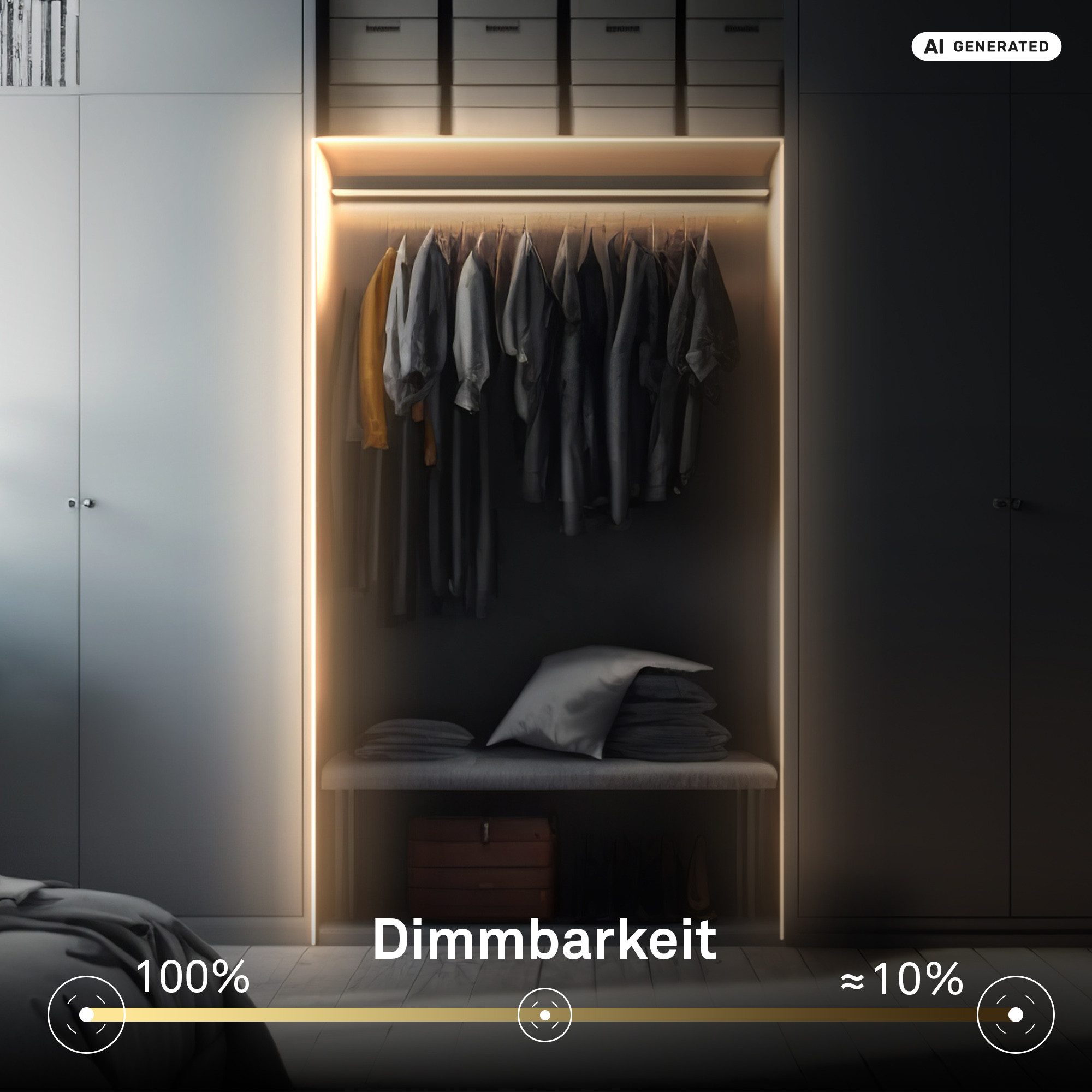 Briloner Leuchten LED-Streifen COB LED Strip Dimmbar Fernbedienung Selbstklebend Kürzbar, 1-flammig, 5 m, Wohnzimmer, Schlafzimmer, Flur