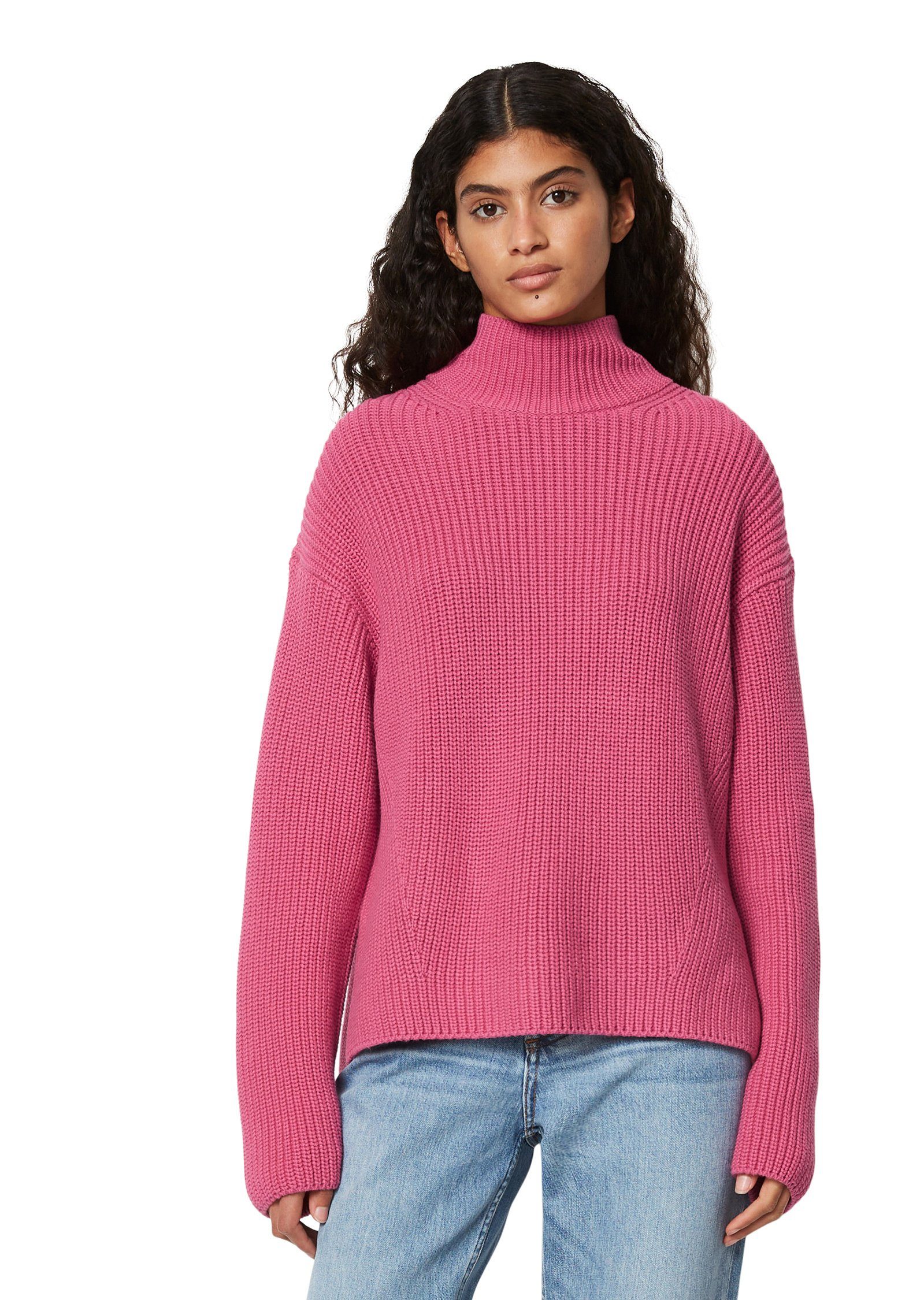 Marc O'Polo Strickpullover aus Heavy Weight Cotton rosa | 