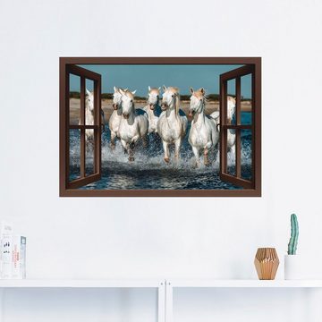 Artland Wandfolie Fensterblick Pferde am Strand, Haustiere (1 St), selbstklebend