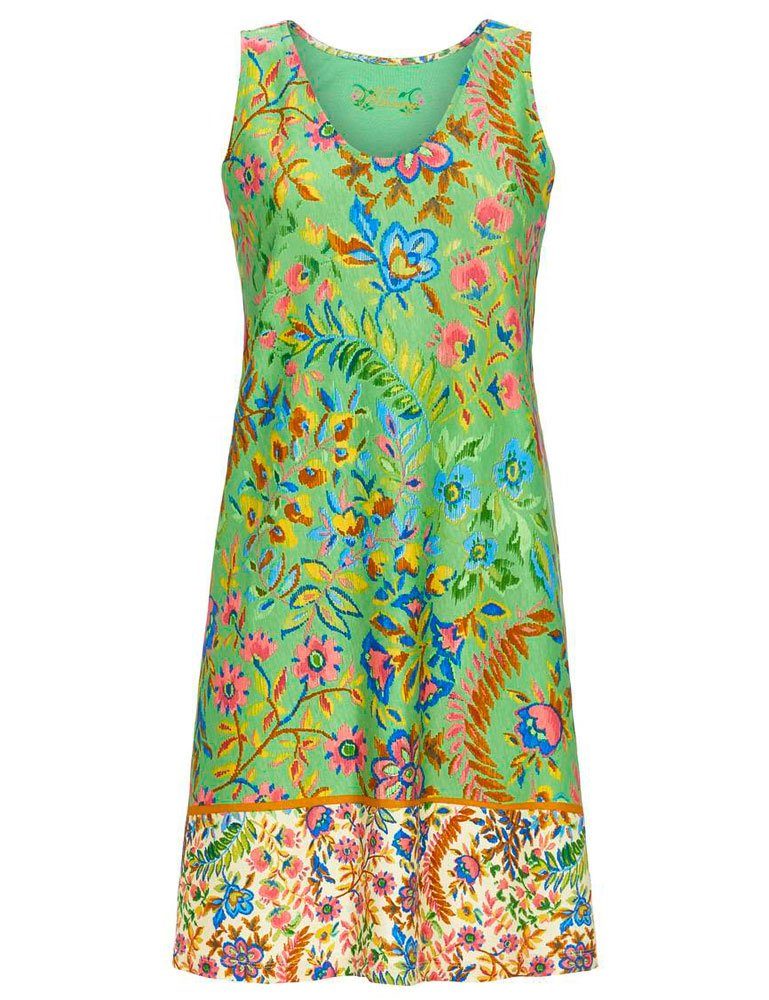 Grasgrü Ringella Sommer Kleid 'Bloomy' Nachthemd 3251006, Ärmelloses