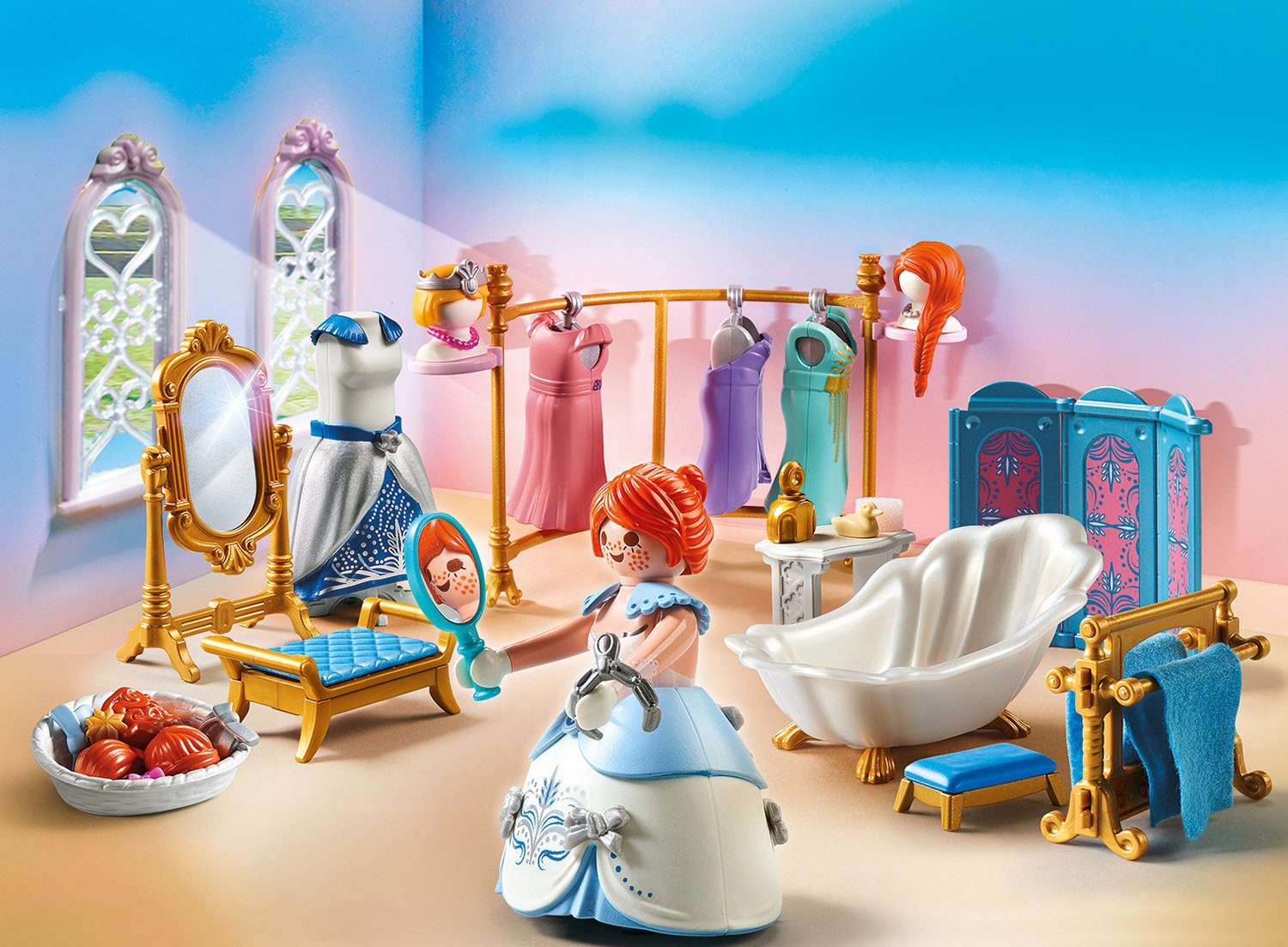 Playmobil® Badewanne in Made Princess, mit (86 Ankleidezimmer (70454), St), Konstruktions-Spielset Germany