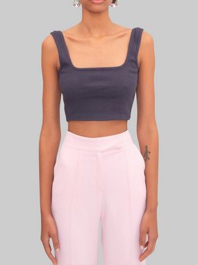 Freshlions Crop-Top Crop Top mit breitem Ausschnitt XS Anthrazit