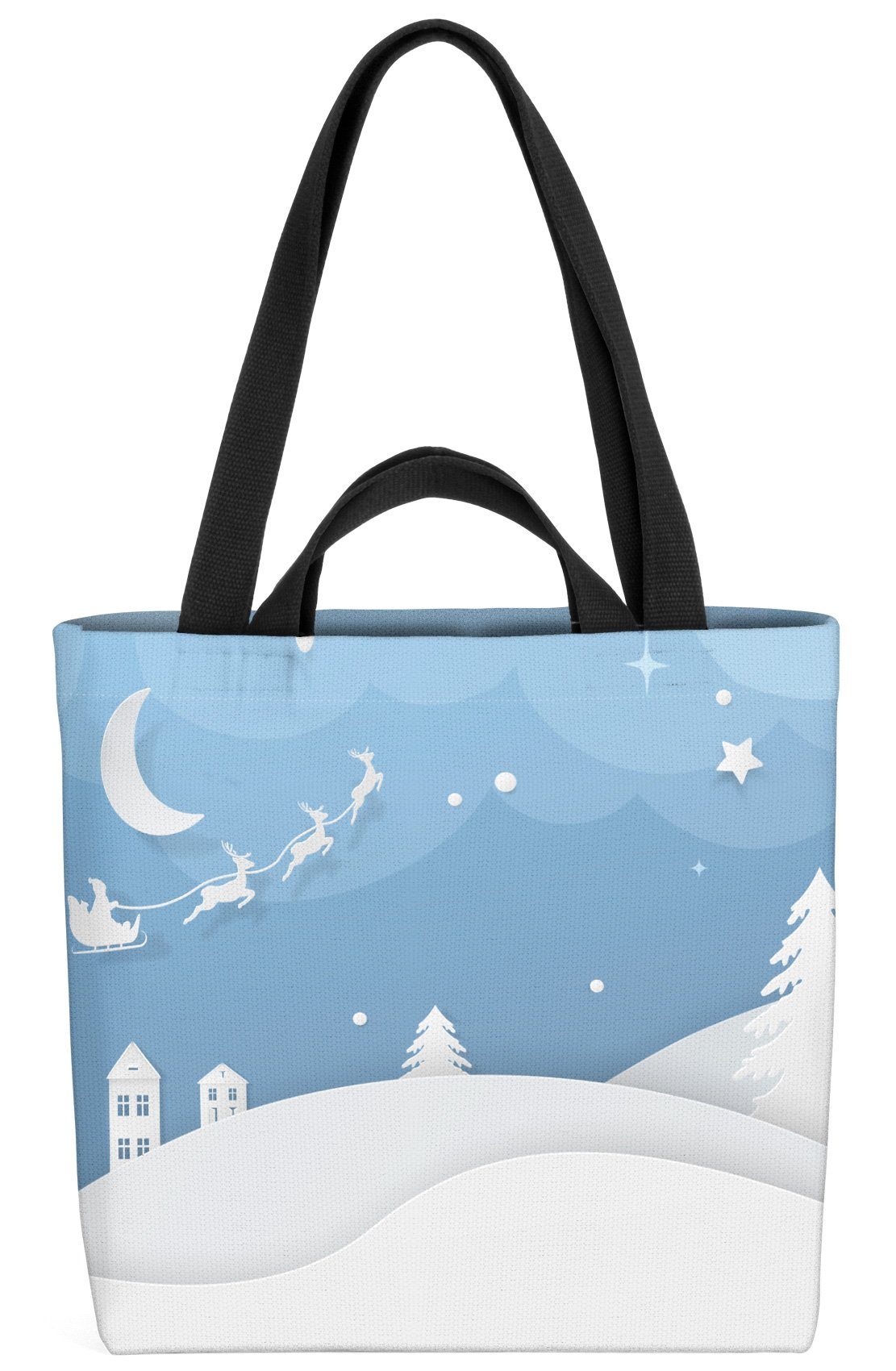 VOID Henkeltasche (1-tlg), Winterlandschaft Schnee Frohe Weihnachten Winter Schnee Geschenke Landsc