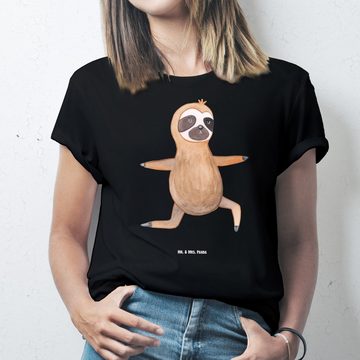 Mr. & Mrs. Panda T-Shirt Faultier Yoga - Schwarz - Geschenk, T-Shirt mit Spruch, Yogaübungen, (1-tlg)