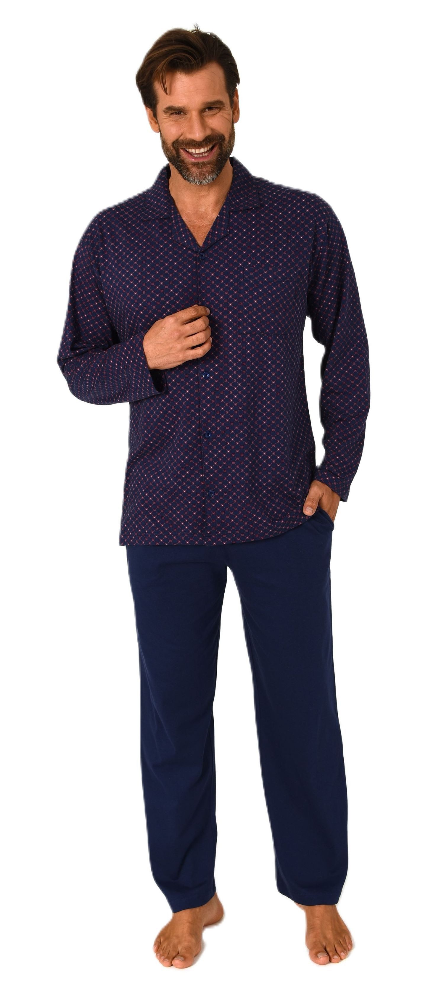 Normann Pyjama Herren Langarm Schlafanzug zum günstig online kaufen