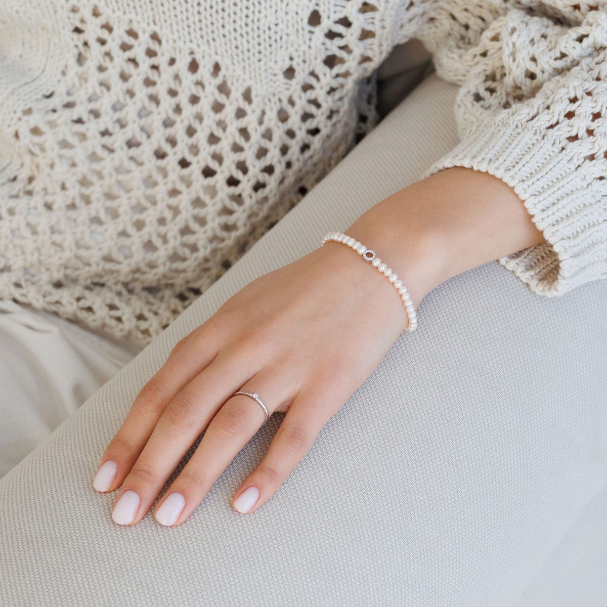 Gaura Pearls Perlenarmband klassisch weiß rund günstig online kaufen