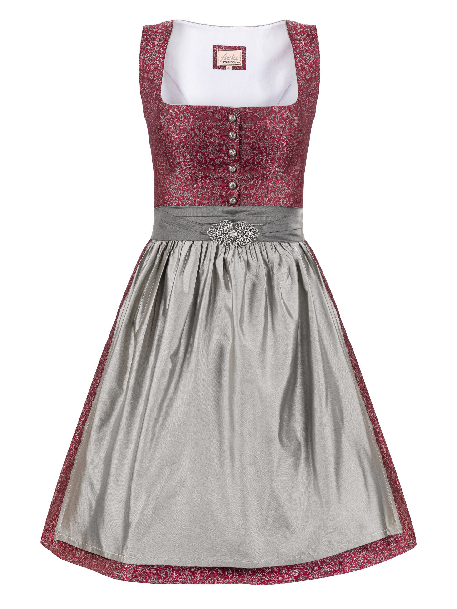 Trachten24.de Dirndl Midi Dirndl Babett weinrot günstig online kaufen