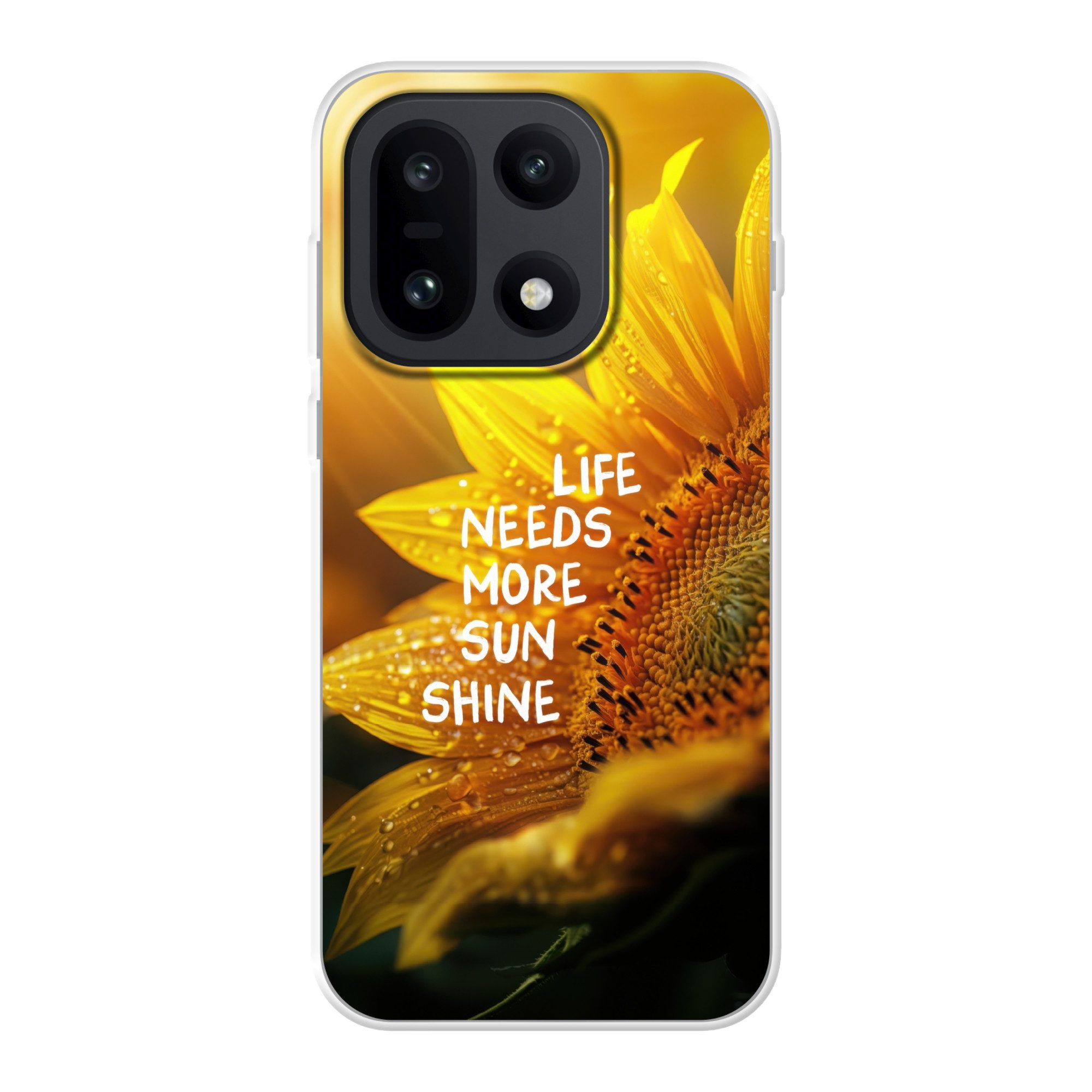MuchoWow Handyhülle für OnePlus 15 Sonnenblume - Nahaufnahme - Gelb - Zitat, Phone Case, Silikon, Schutzhülle Dünn