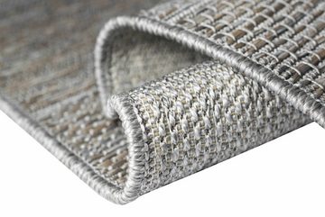 Outdoorteppich In & Outdoor Teppich Karo Muster in Grau, TeppichHome24, rechteckig, Höhe: 7 mm