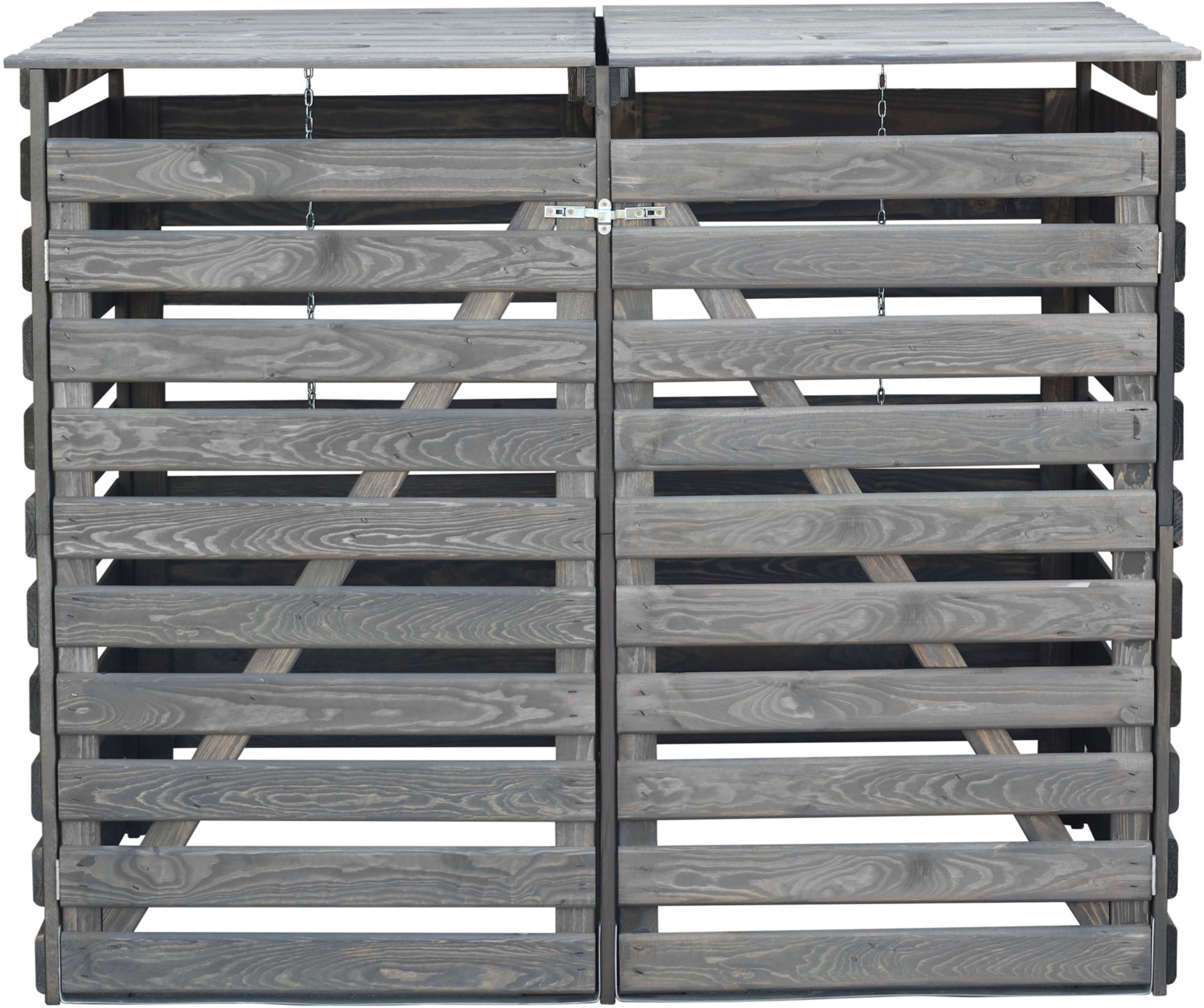 promadino Mülltonnenbox Vario V, besonders robust aus zertifiziertem Kiefernholz gefertigt