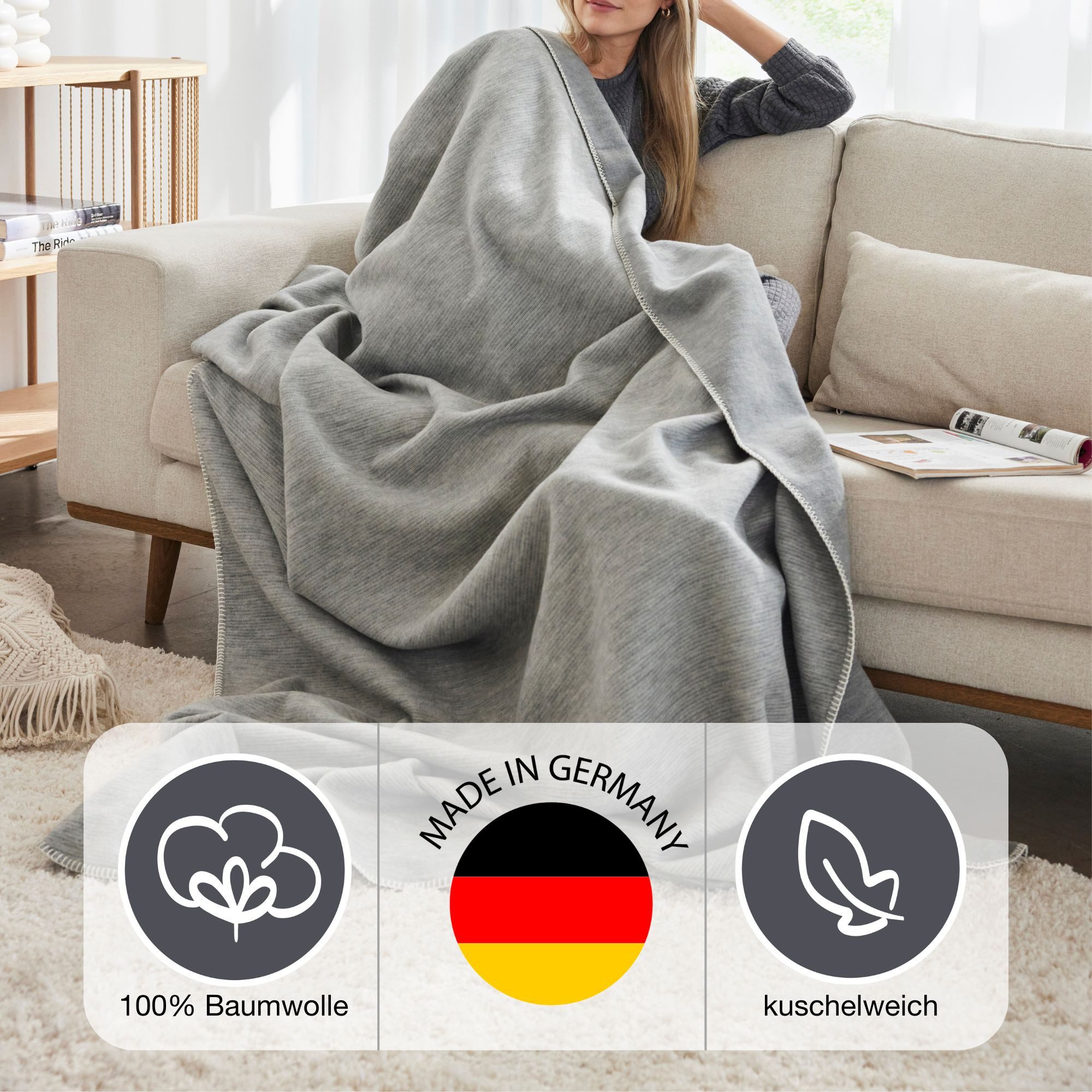 Wohndecke Wohndecke Lausanne, IBENA, in schlichtem günstig online kaufen