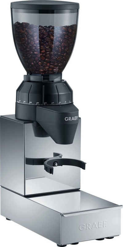 Graef Kaffeemühle CM 850, 120 W, Kegelmahlwerk, 350 g Bohnenbehälter, mit integrierter Ausklopfschublade, Edelstahl