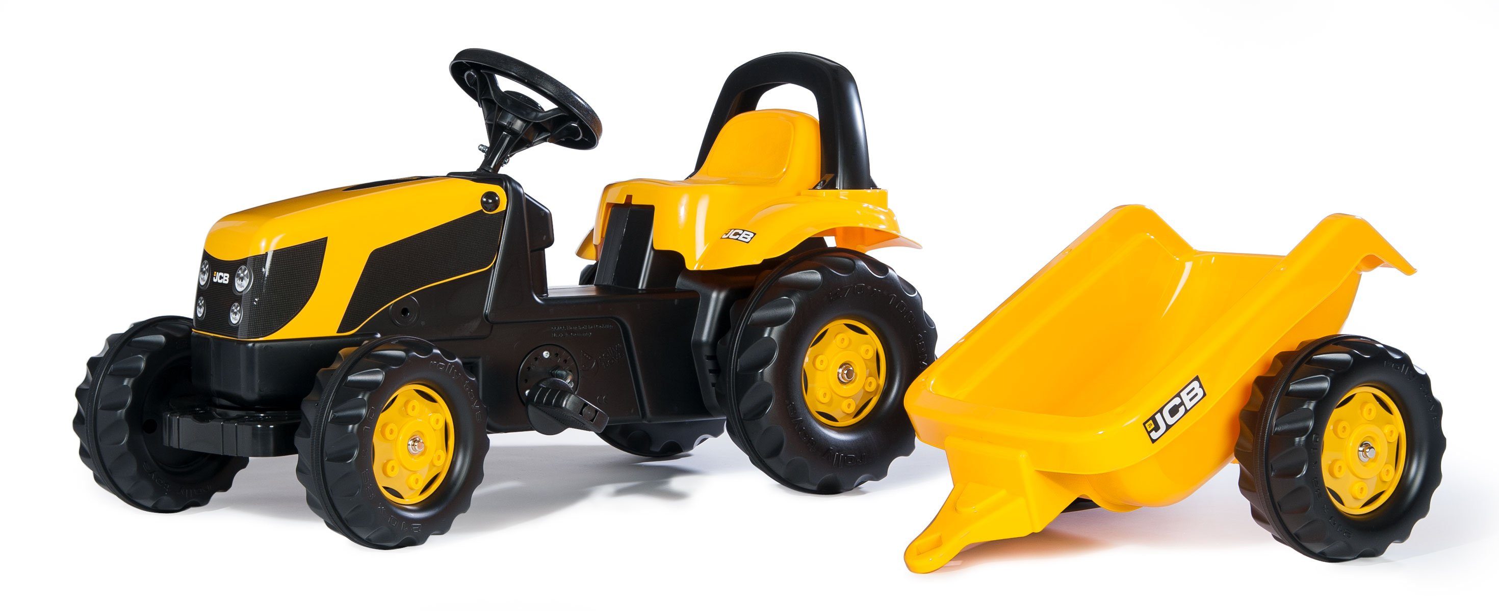 rolly toys® Tretfahrzeug Rolly Toys JCB Traktor mit Anhänger 012619
