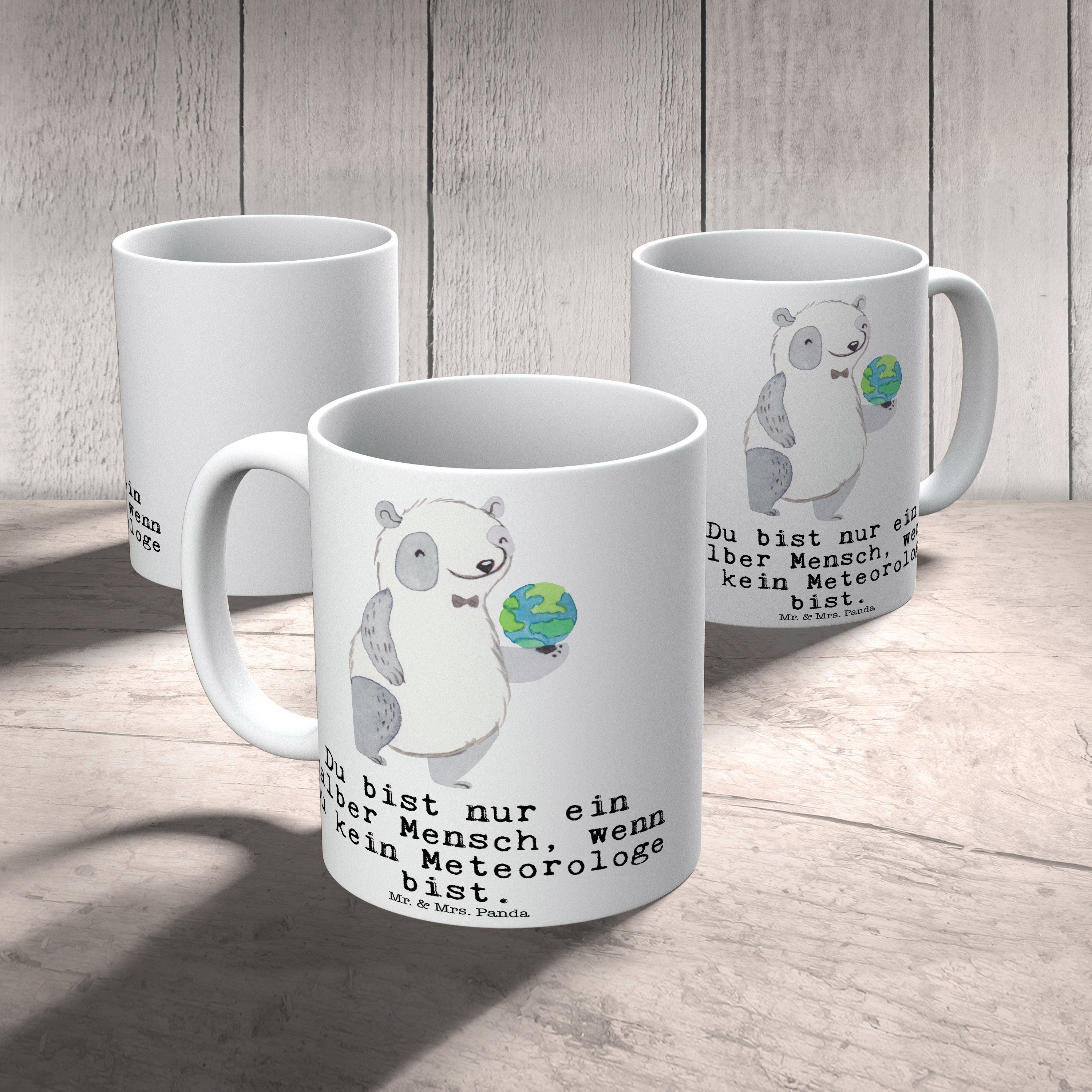 & Meteorologe - Mr. Mitarbeiter, Weiß Tasse, - Panda Teetasse, Mrs. Geschenk, Tasse Herz Keramik mit