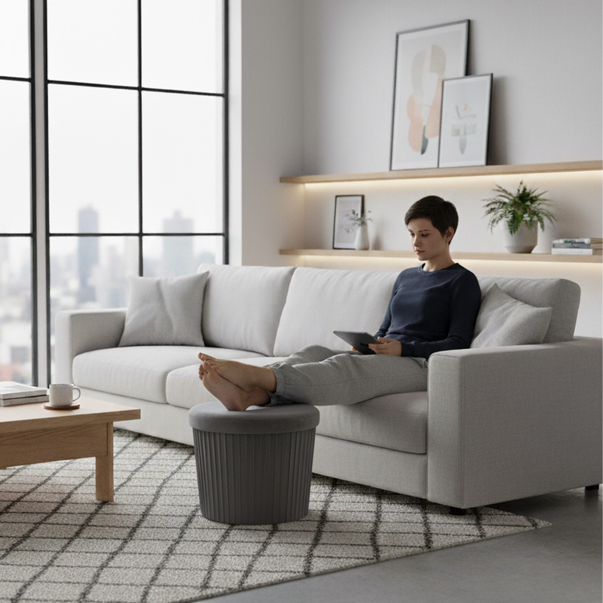 relaxdays Stauraumhocker Hocker aus Samt mit Stauraum, Dunkelgrau