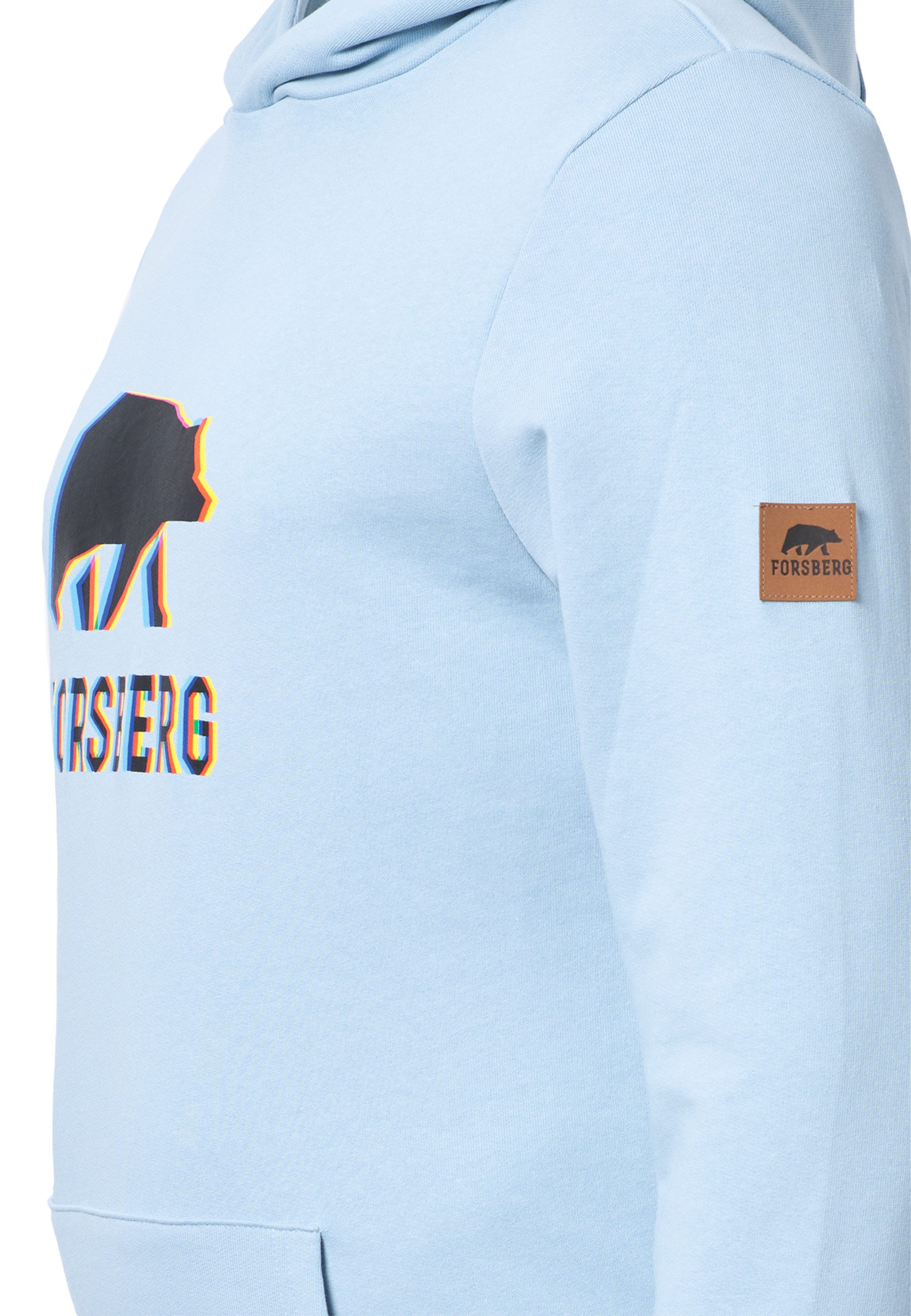 FORSBERG Sweatshirt Hoodie mit schwarzem Anaglyph-Logo