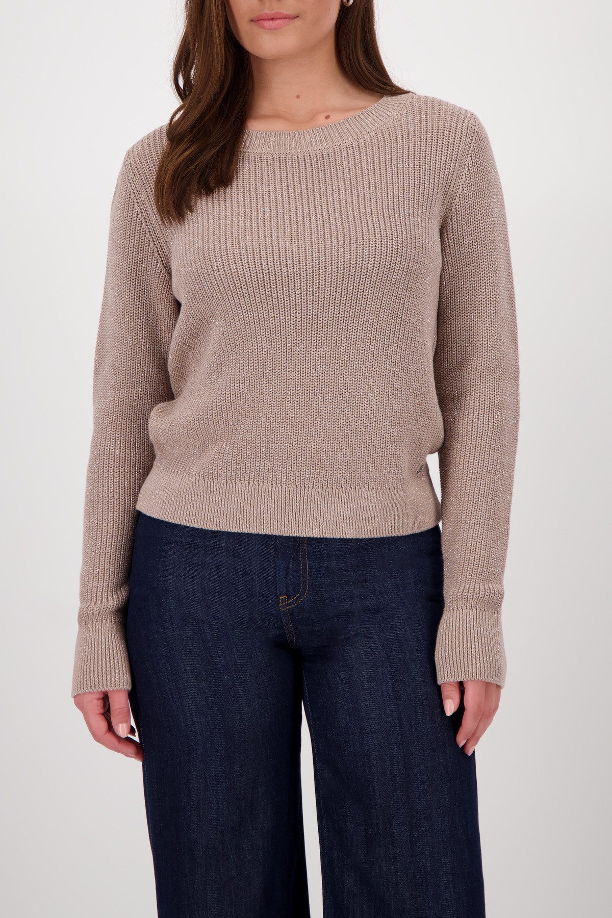 Monari Strickpullover Pullover Basic Lurex Mit günstig online kaufen
