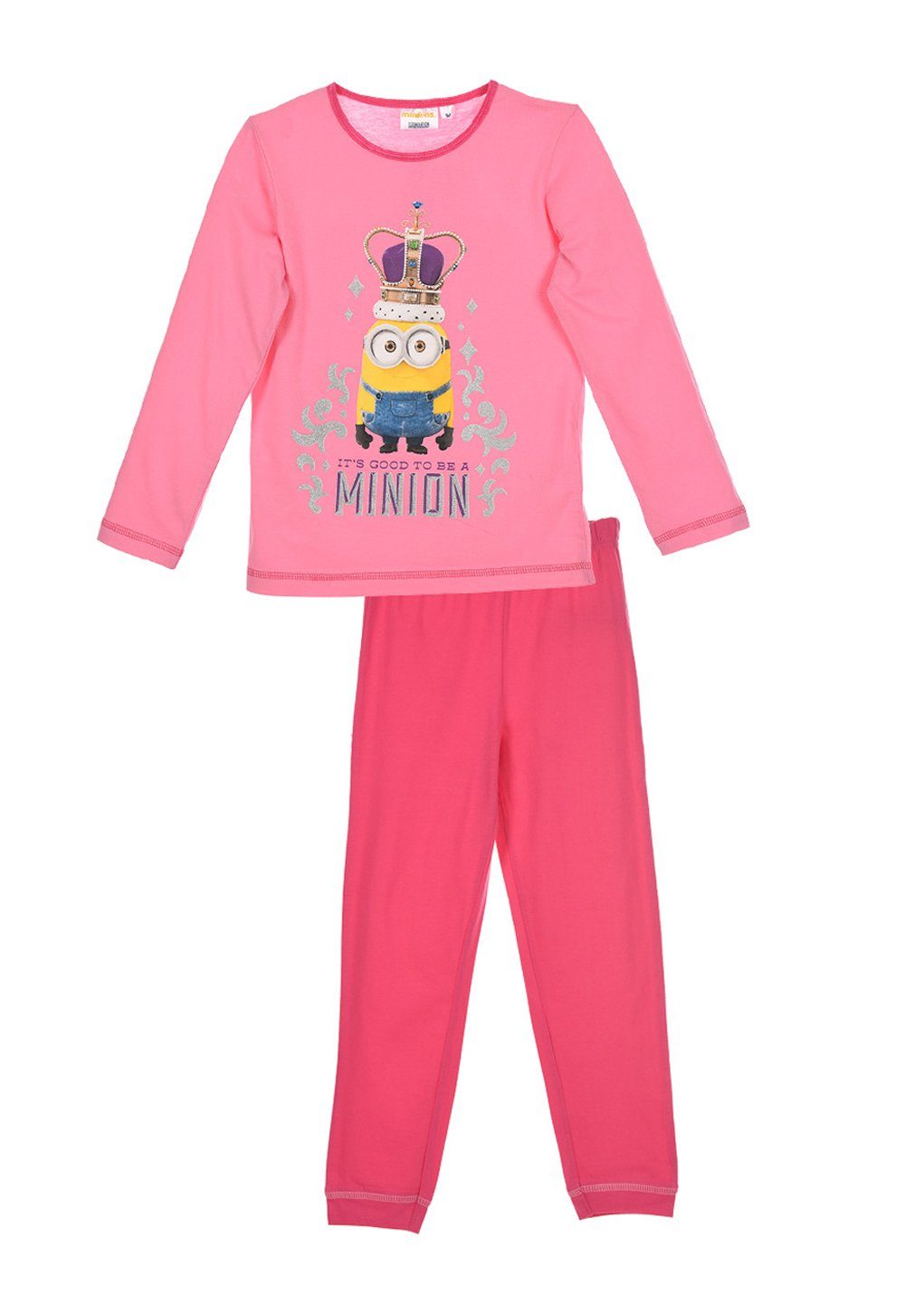 Minions Schlafanzug Kinder Mädchen Schlafanzug Kinder Pyjama Langarm Shirt + Schlaf-Hose (2 tlg)