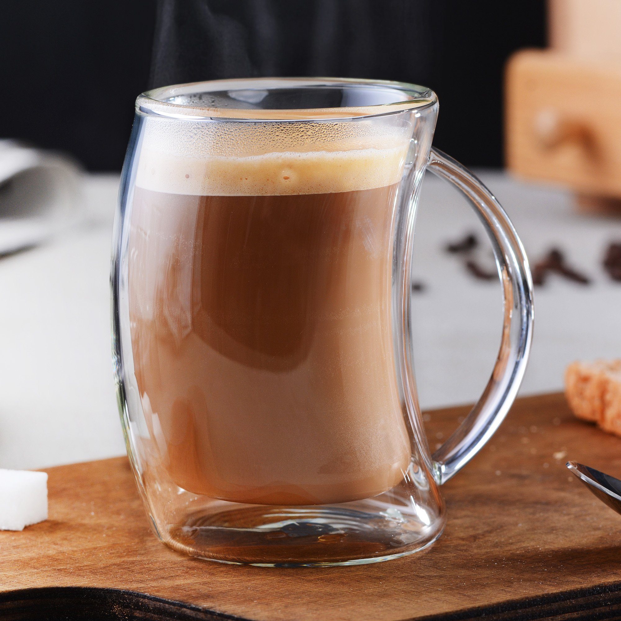 GRÄWE Glas GRÄWE Doppelwandige-Thermogläser, 200ml, 2er Set, gebogen, Glas