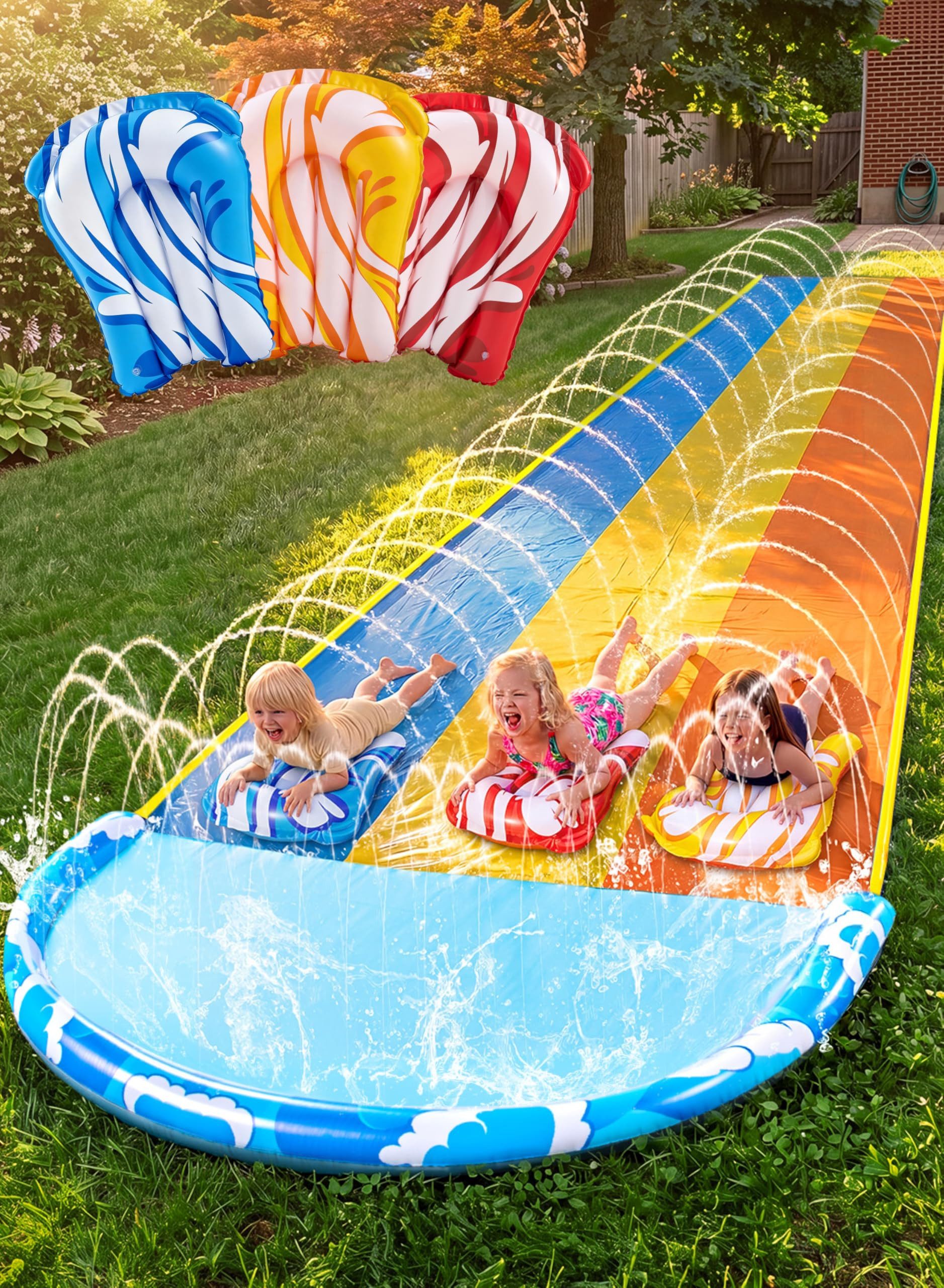 sloosh Wasserrutsche SLOOSH 22,5ft x 84in/685.8*213.3cm Wellen Dreifach Wasserrutsche