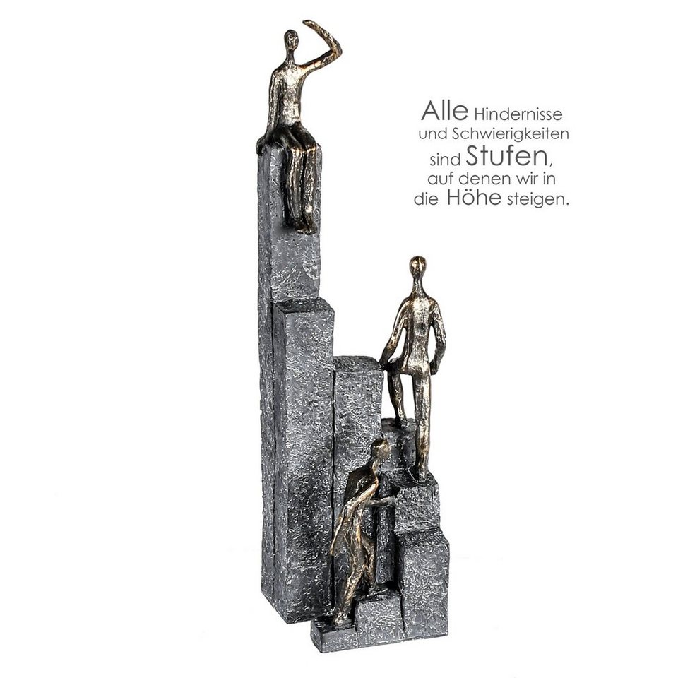 Casablanca by Gilde Dekofigur Skulptur Climbing, bronzefarben/grau (1 St),  bronzefarben/grau, Polyresin, Produktart: Dekoobjekt, Figur, Freundschaft,  Skulptur