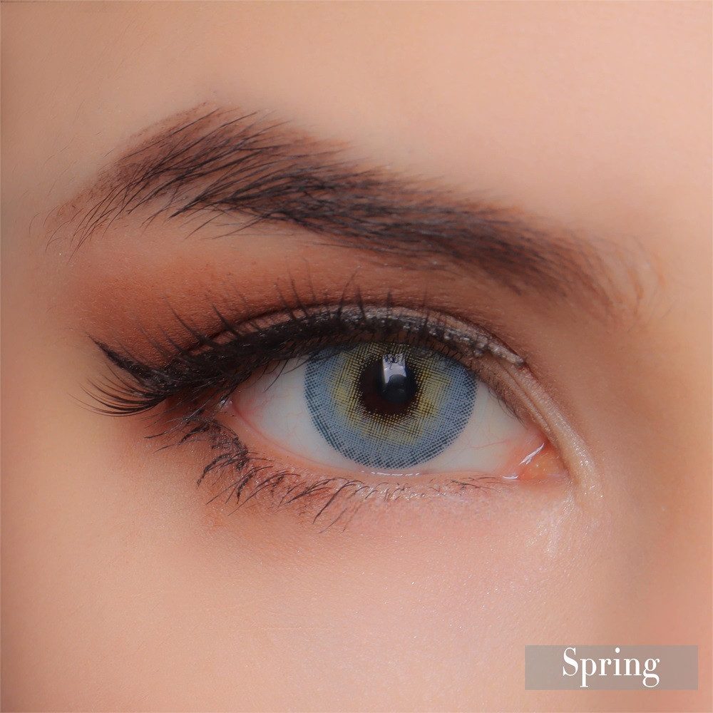 KokoLenses Jahreslinsen Farbige Kontaktlinsen Blau deckend weiche Augen Linsen ohne Sehstärke, Wunderschöne Blaue Jahreslinsen natürliche Kontaktlinsen Damen Herren