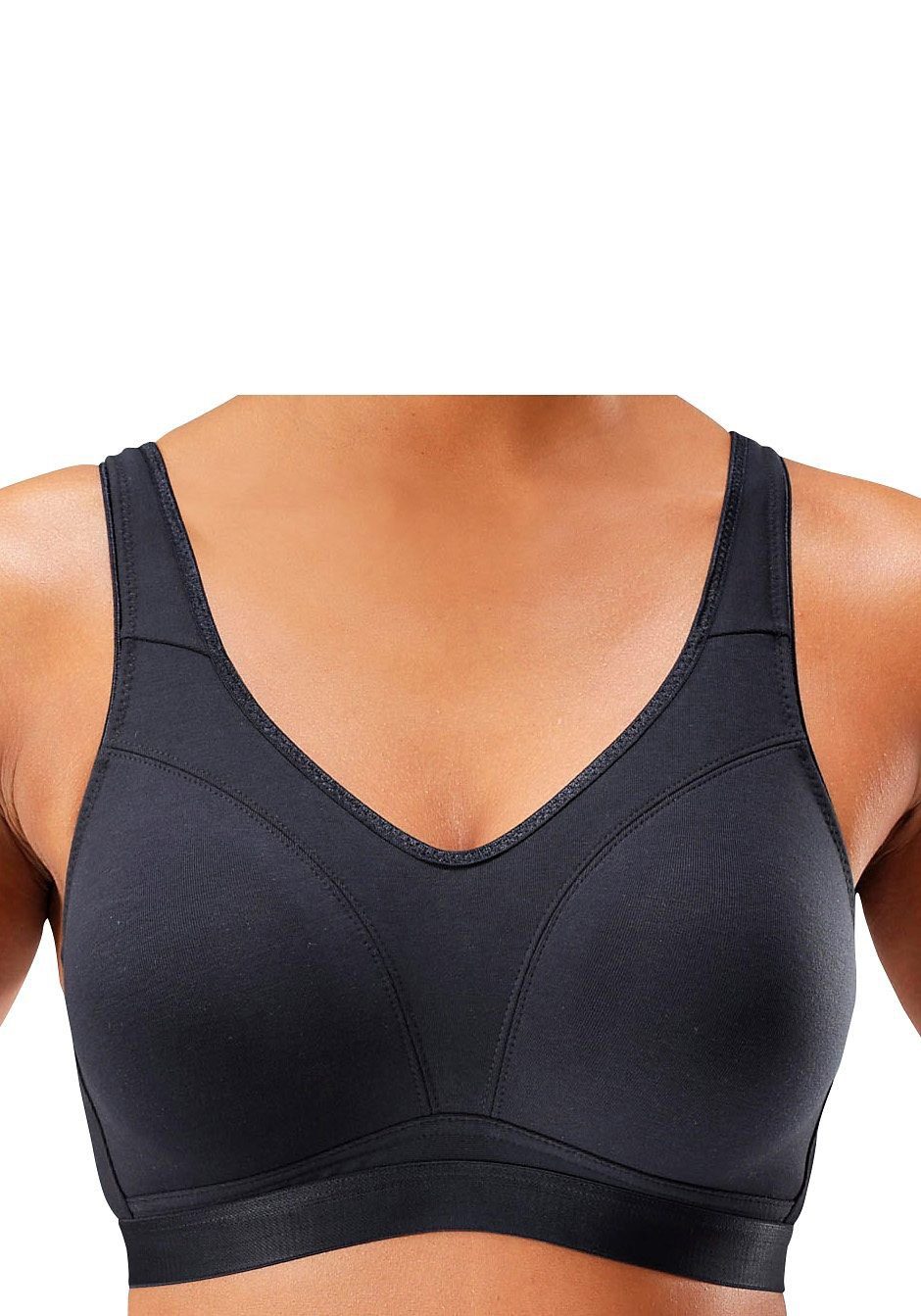 petite fleur by Lascana Soft-BH (Packung, 2 Stück) ohne Bügel, Baumwolle – auch ideal für große Größen, bequemer BH