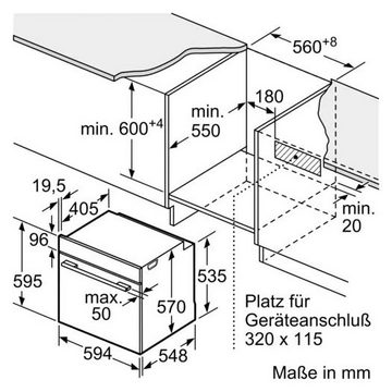 BOSCH Backofen-Set HBD635CS62, mit Teleskopauszug nachrüstbar, ecoClean Direct