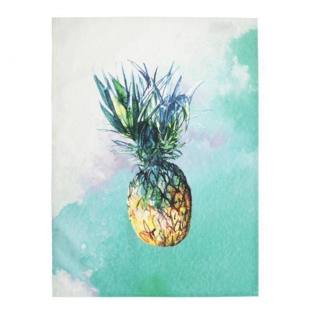 PICHLER Geschirrtuch Ananas Lagune, (1x Geschirrtuch 50 x 70 cm), aus 100% Baumwolle