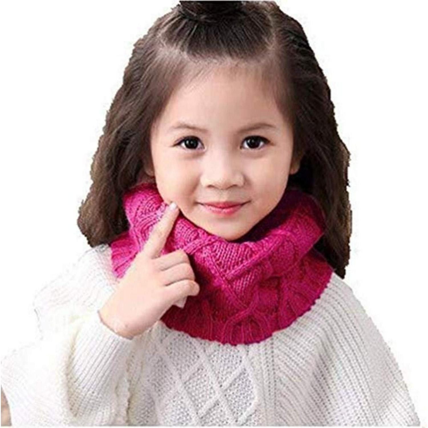LuxusKollektion Strickschal Schlauchschal Kinder Wolle Rose 3-8 Jahre, (1-St)