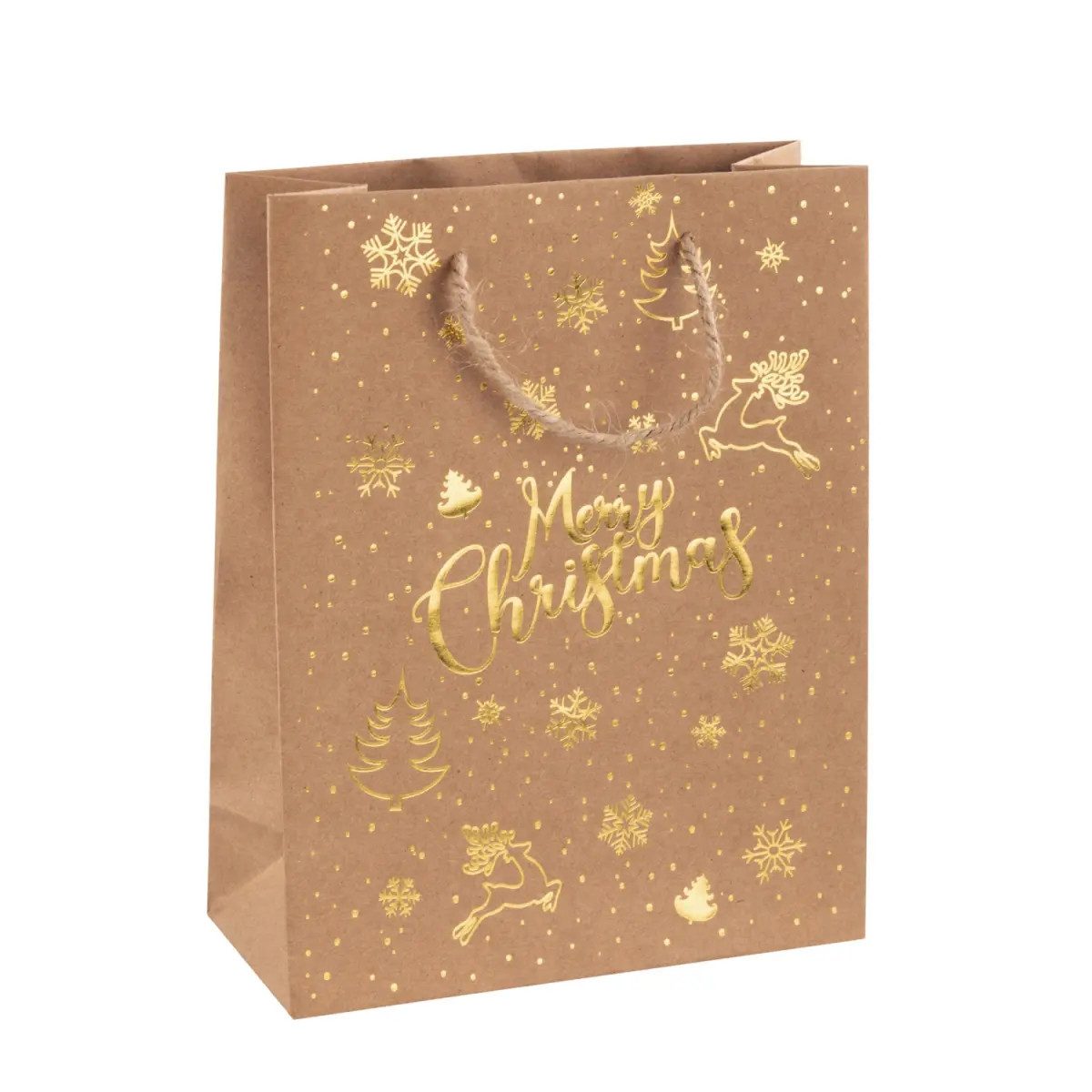 Geschenktüten Geschenktasche Weihnachten Merry Christmas Kraftpapier 23x18cm