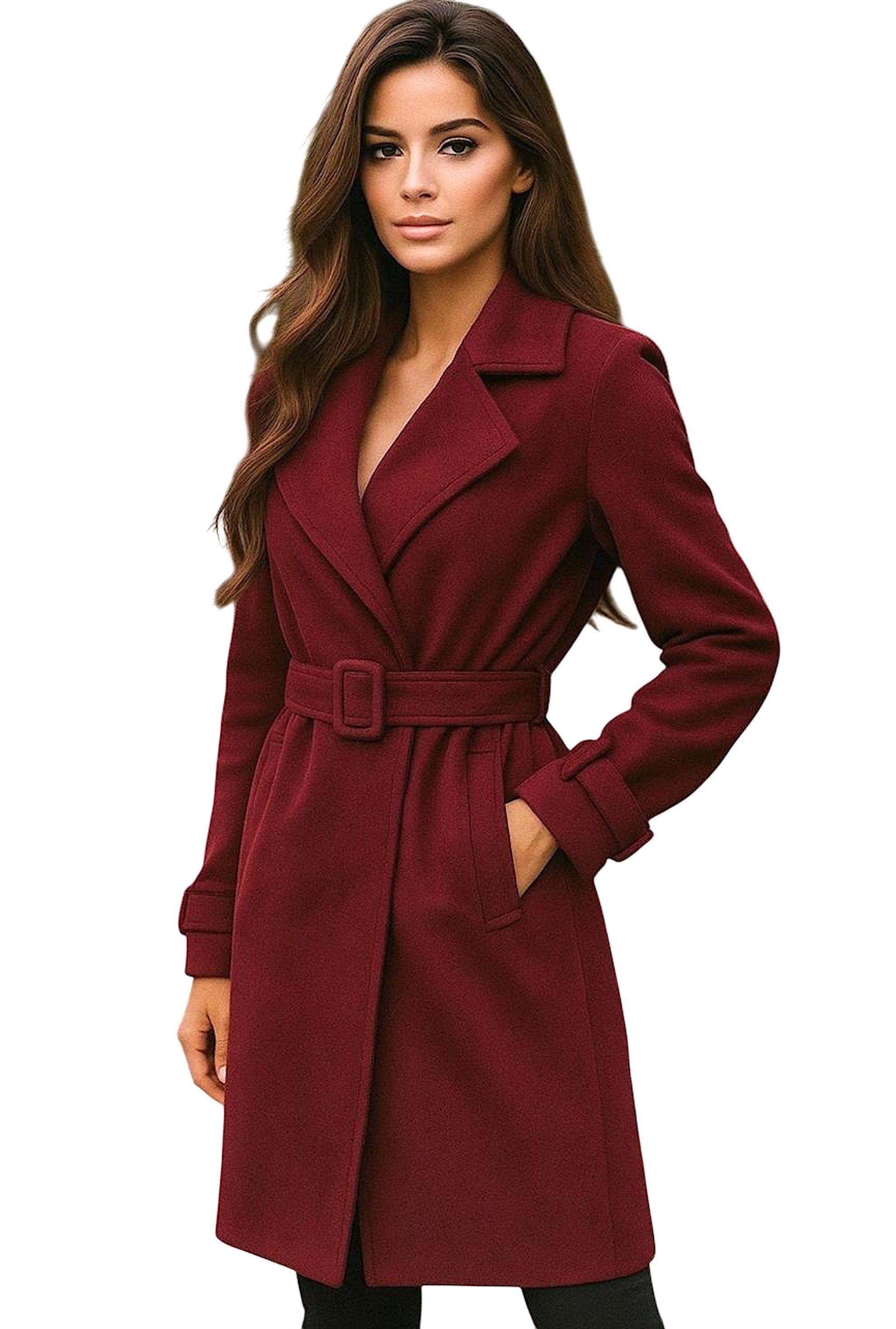 Worldclassca Lederimitatmantel Worldclassca Wildlederoptik Mantel Trenchcoat mit Gürtel Fashion Neue Kollektion - Stilvolle und gemütliche Mode für Damen