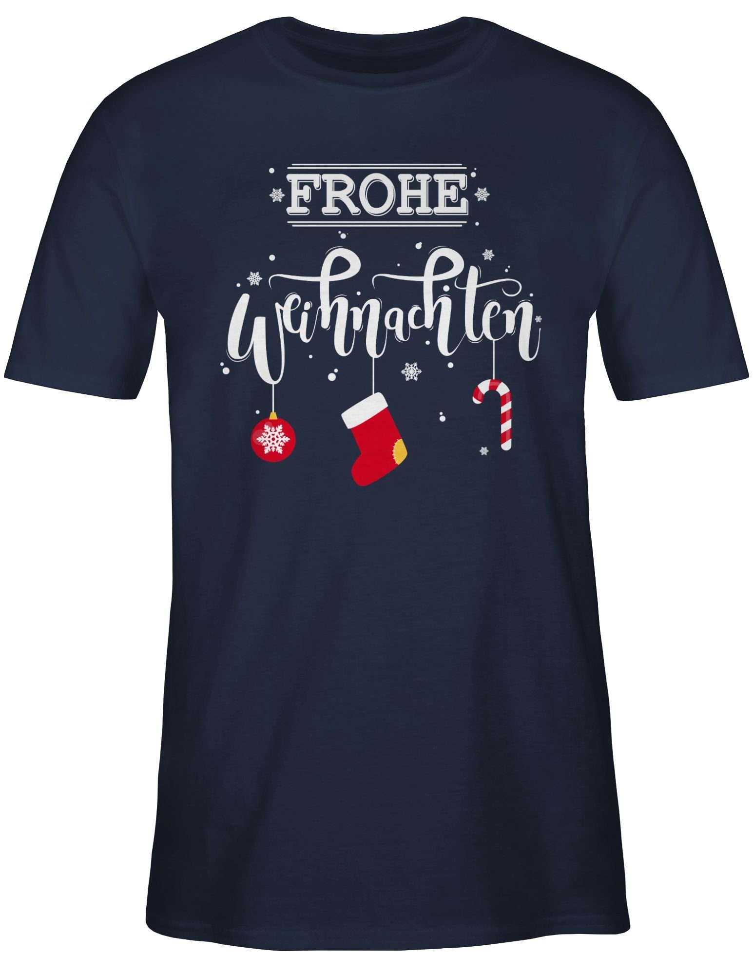 Navy Kleidung Weihnachten T-Shirt 02 Blau Weihachten Frohe Shirtracer