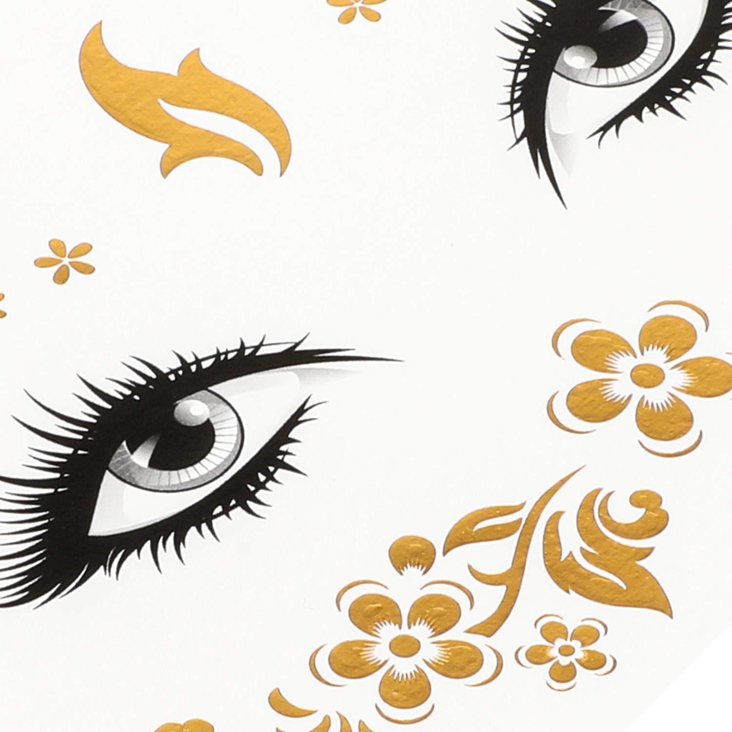 LuxusKollektion Schmuck-Tattoo Tattoo Aufkleber Metallic Flash Gesicht Wasserdicht 8 Stück Stile B