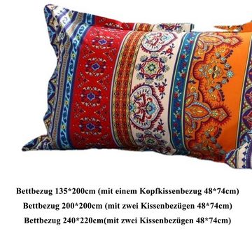 Wendebettwäsche Bohemian Bettwäsche Set Boho Style ettbezug mit Reißverschluss, NUODWELL