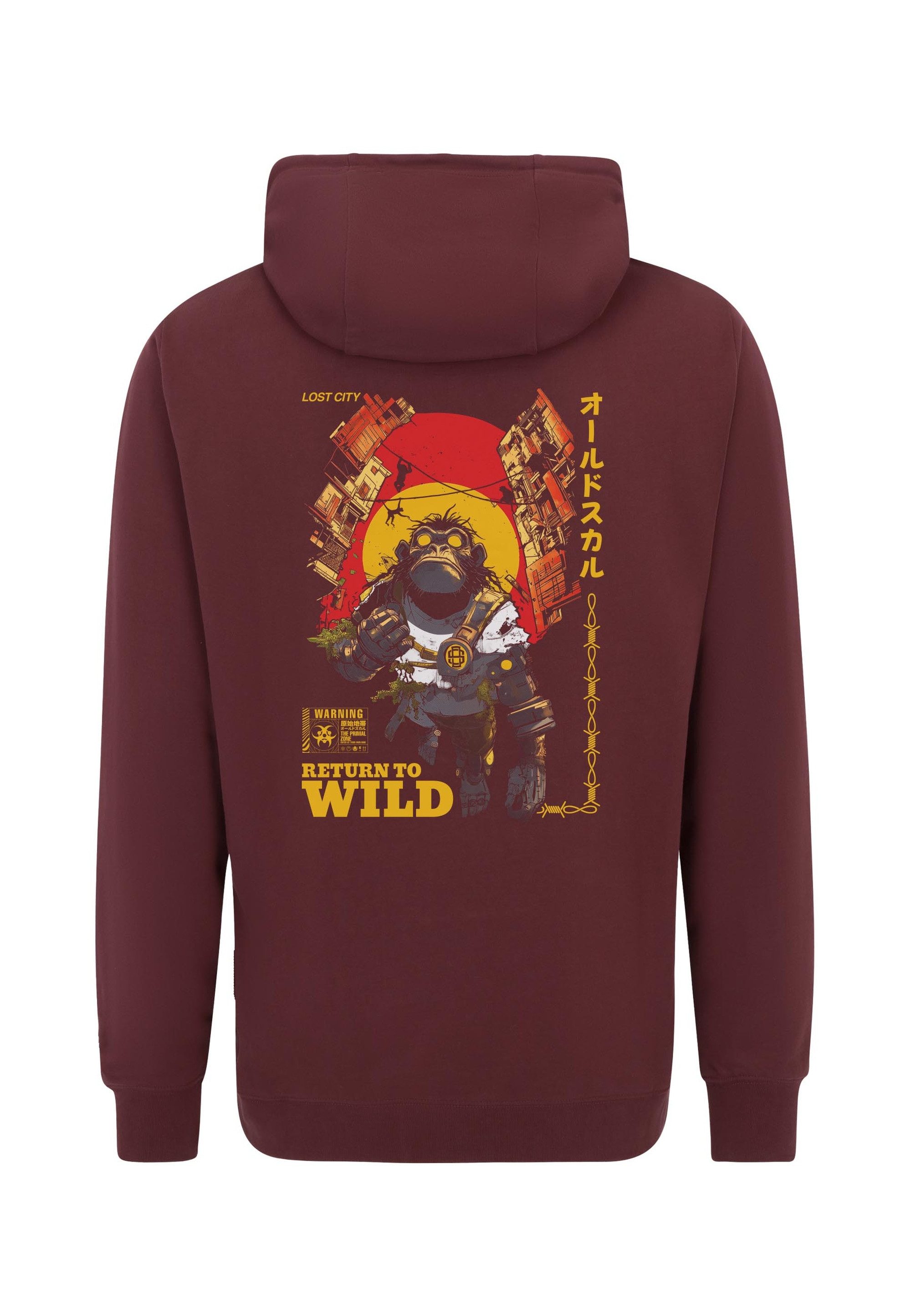 Oldskull Sweatjacke Wrldvibe Return to Wild Graphic mit coolem Rückenprint