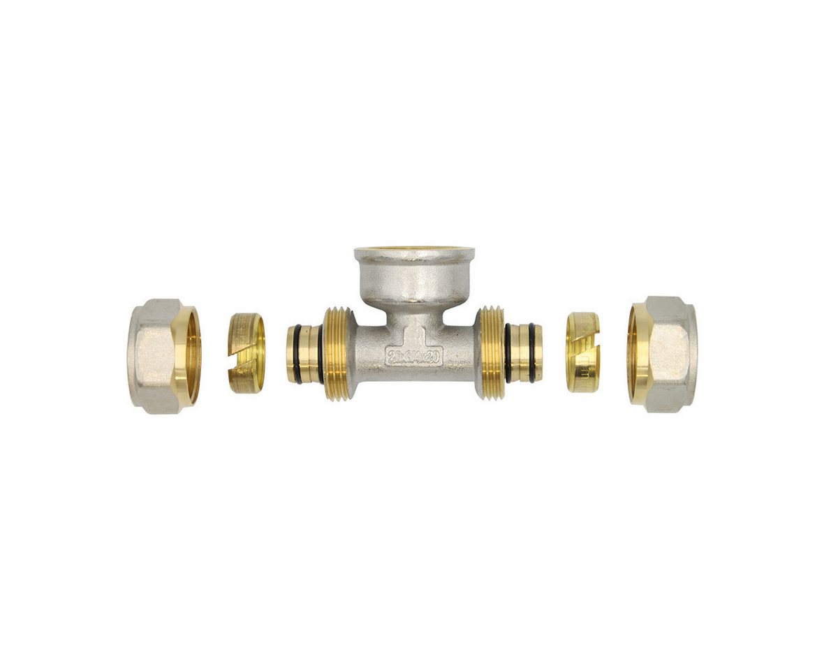 Thumbnail - PipeTec Deutschland Gewindefitting Klemmring Schraubfitting T-Stück 20x2 mm 3/4 Zoll Innengewinde