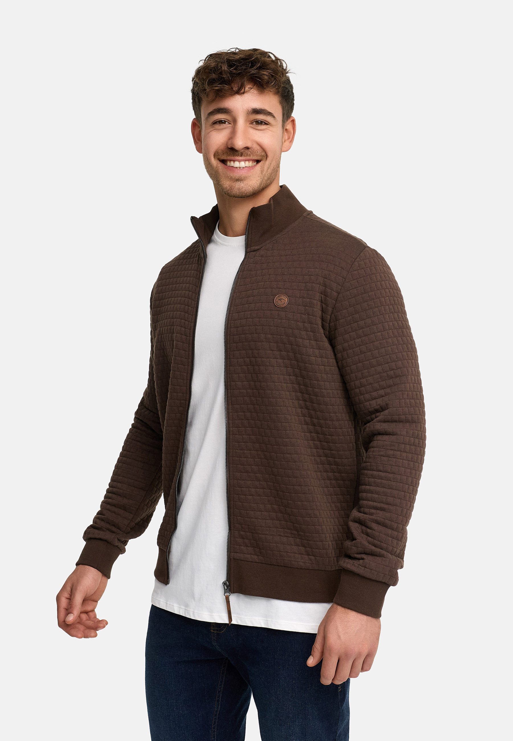 Indicode Sweatjacke Herren Bermie Herrenjacke Reißverschluss mit strukturierter Oberfläche