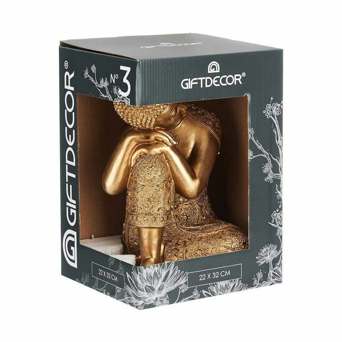 Decor Sitzend 20 cm Stück Gift Buddha 30 Gold x Deko-Figur 4 Dekoobjekt x 20