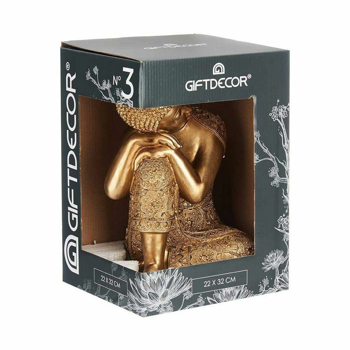 Gold Gift cm Deko-Figur x Stück Dekoobjekt x Decor 4 30 20 Sitzend 20 Buddha