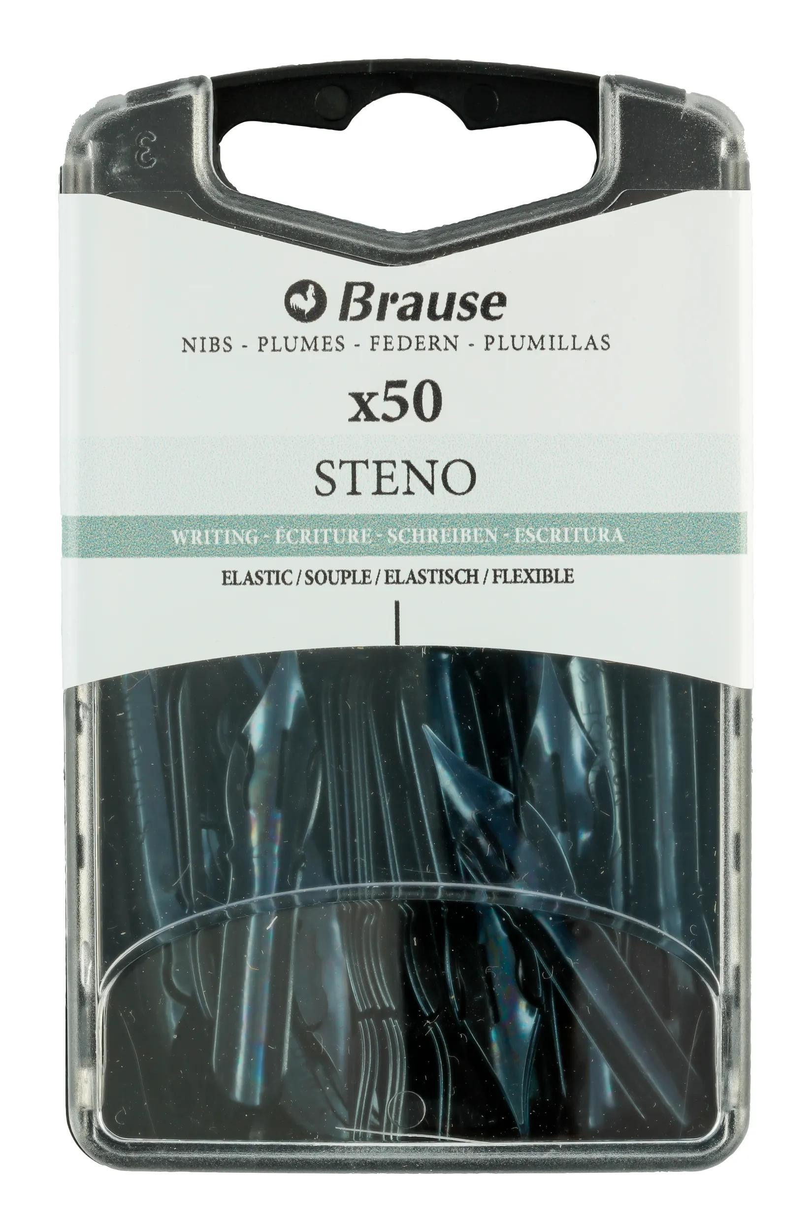 Brause Kalligraphie-Stift Schachtel mit 50 Schreibfedern Stenofeder 361B, BRAUSE