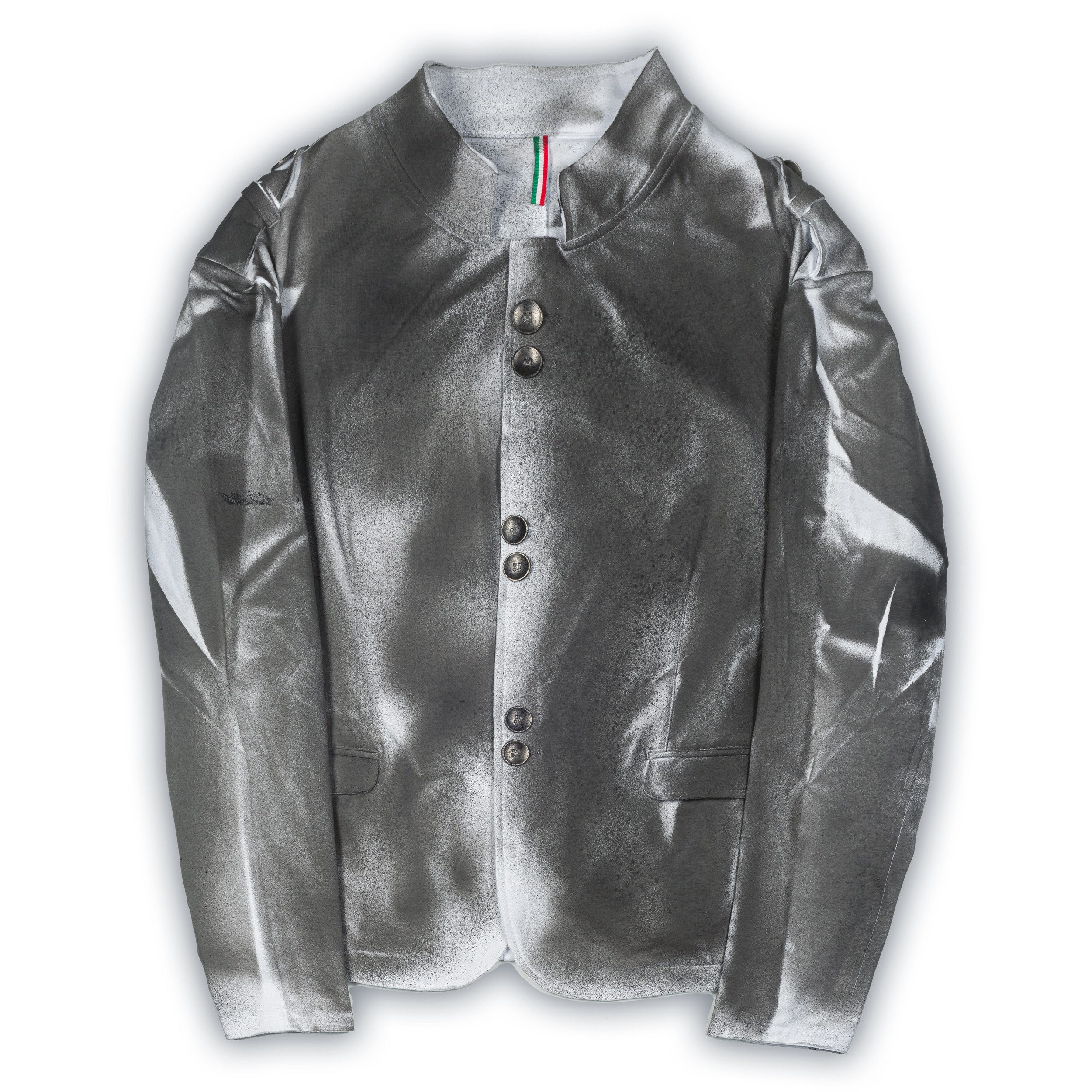 Karl Mommoo Baumwollsakko KARL MOMMOO Herren Sakko grau/Airbrush - Baumwolle, 6-Knopf, Italien Handgefertigt in Italien