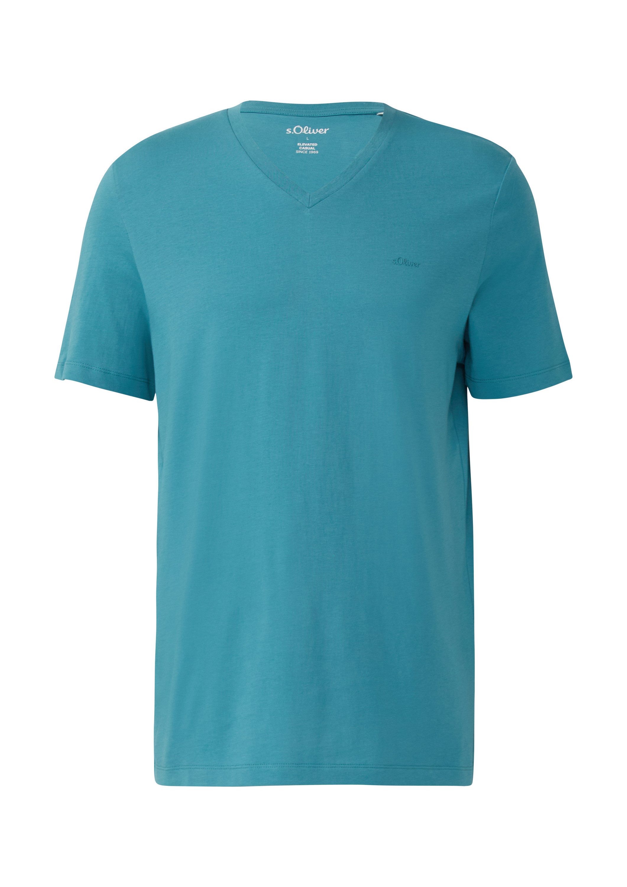 s.Oliver Kurzarmshirt T-Shirt Jersey-T-Shirt mit V-Ausschnitt günstig online kaufen