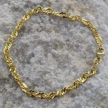 HOPLO Goldkette Goldkette Singapurkette Länge 19cm - Breite 3,4mm - 333-8 Karat Gold, Made in Germany