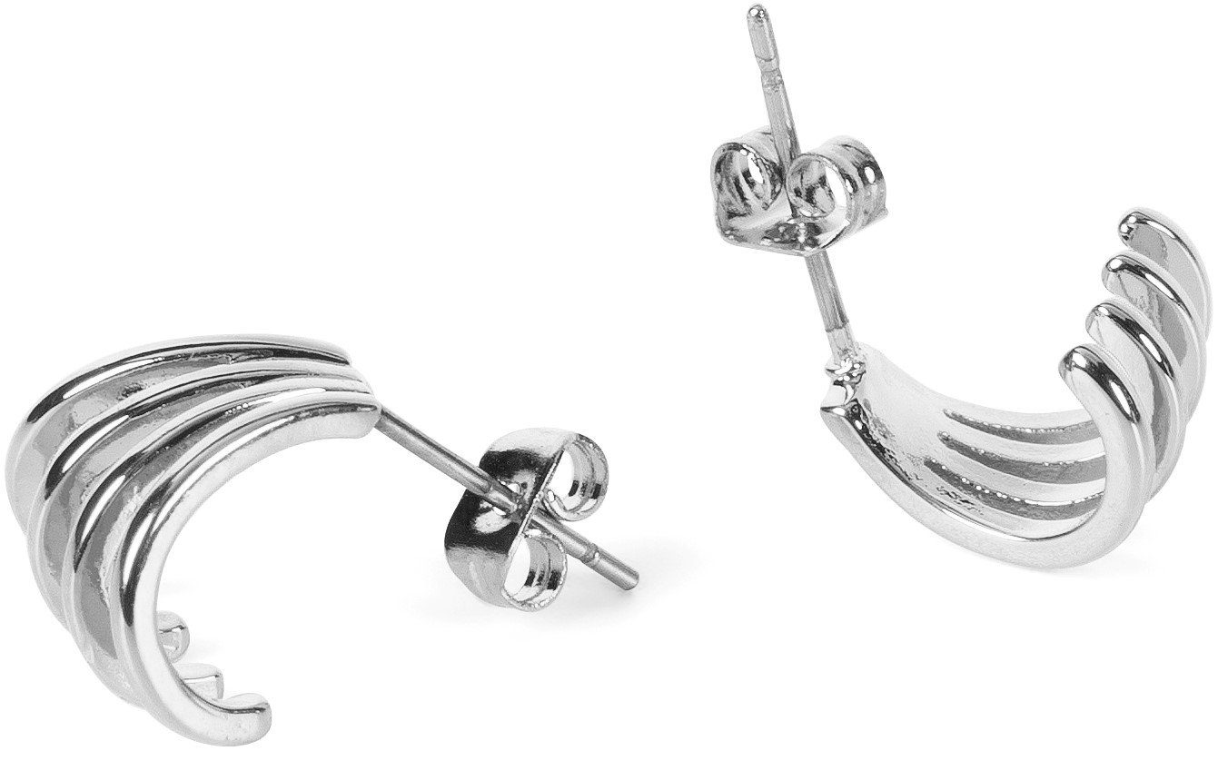 styleBREAKER Paar Creolen Halbrunde Hoops in 4-teiliger Optik (2, 2-tlg)