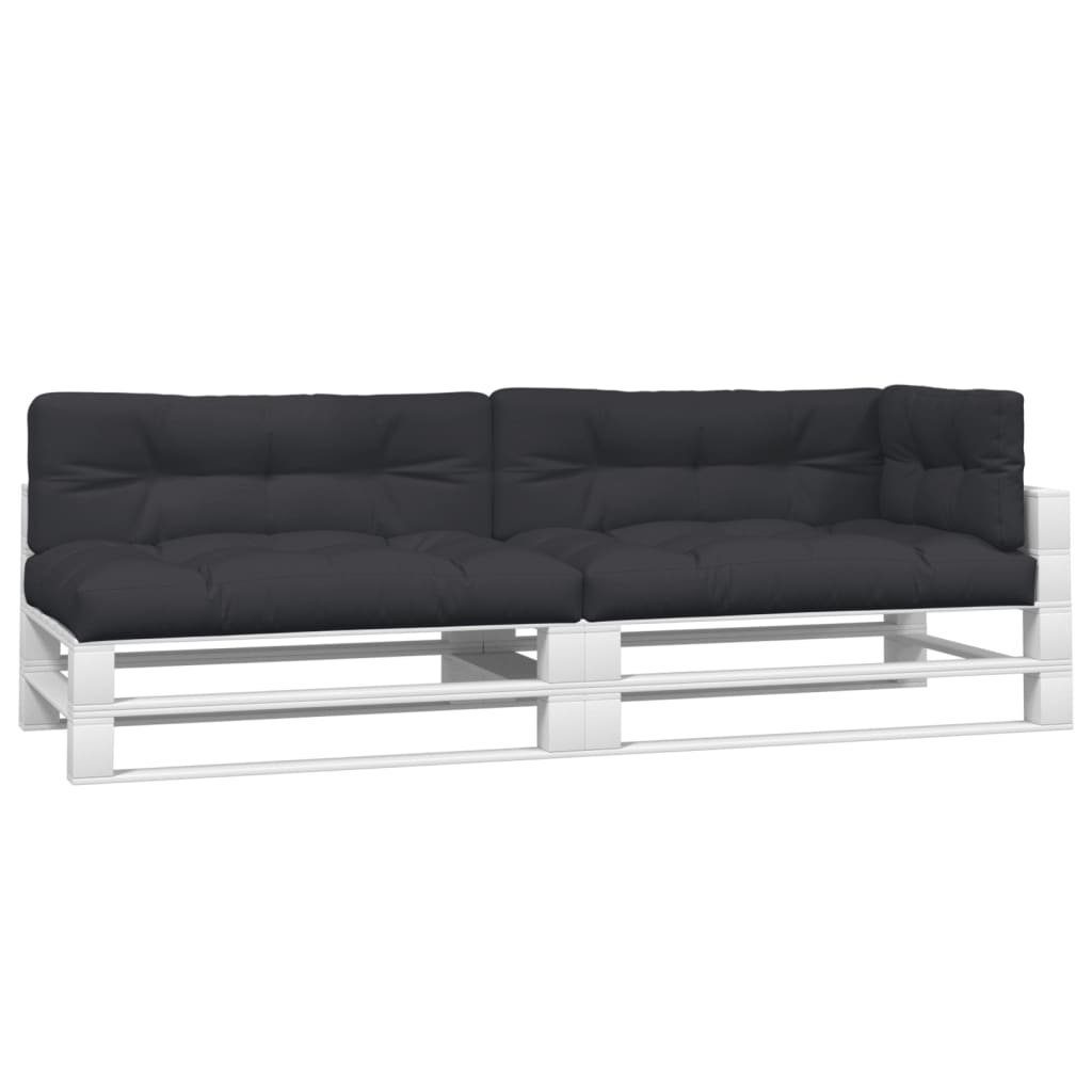 Gartenbank 5-tlg.,Bankauflage Dekokissen Sofa und Hocker DOTMALL Schwarz und Palettenkissen,für