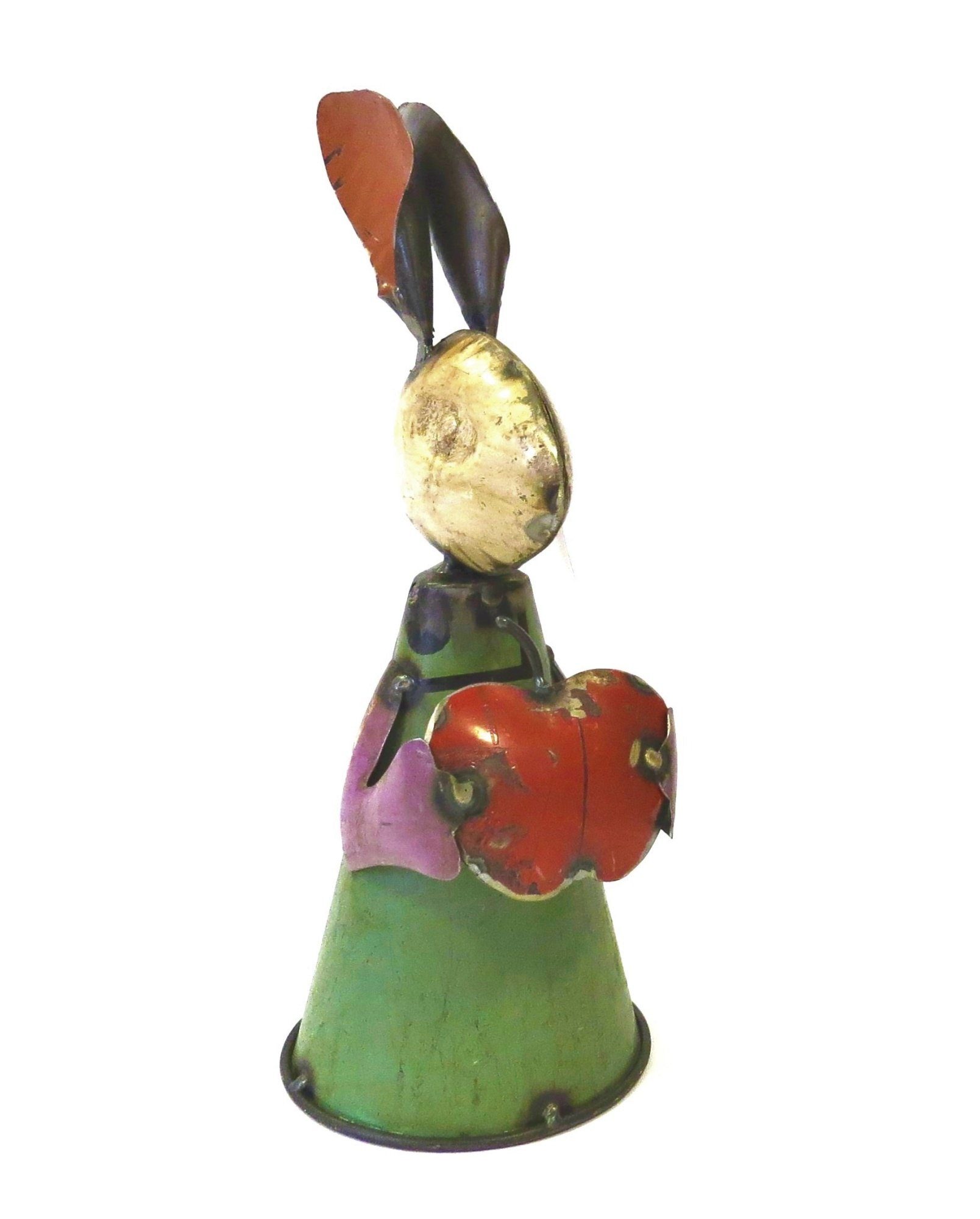 Osterhase Oster Hase mit Apfel Metall Handarbeit Retro 27 cm, Stil