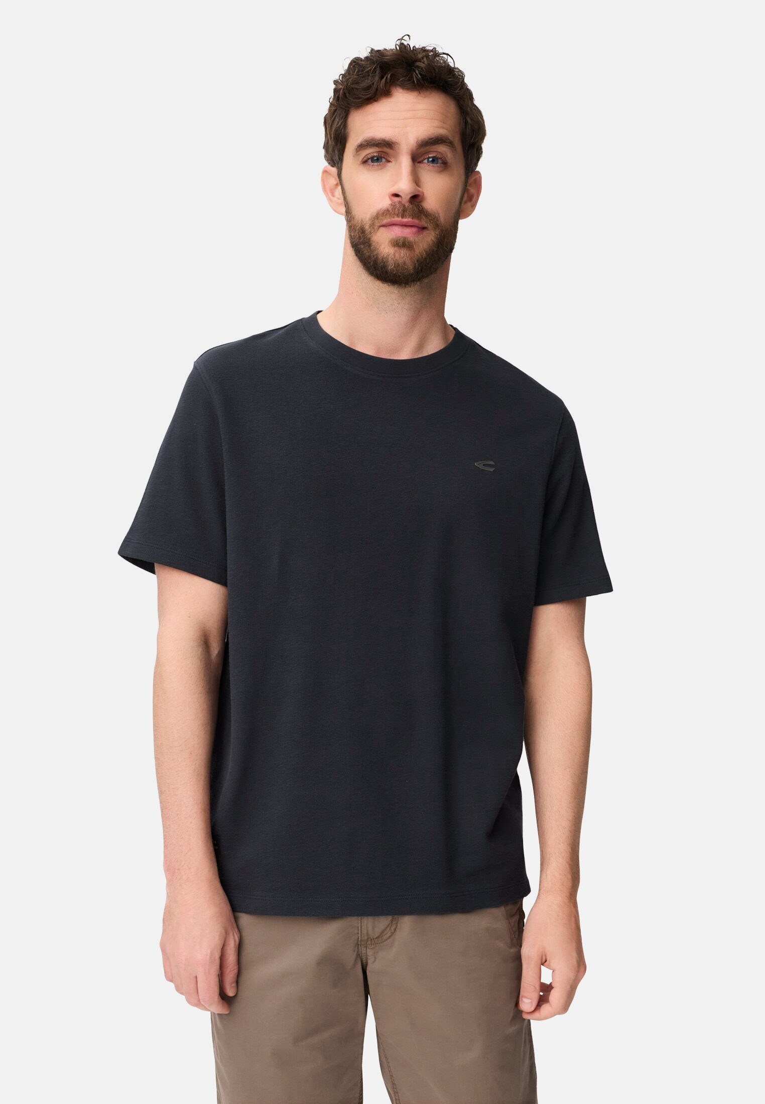 camel active T-Shirt aus reiner Baumwolle Kurzarm